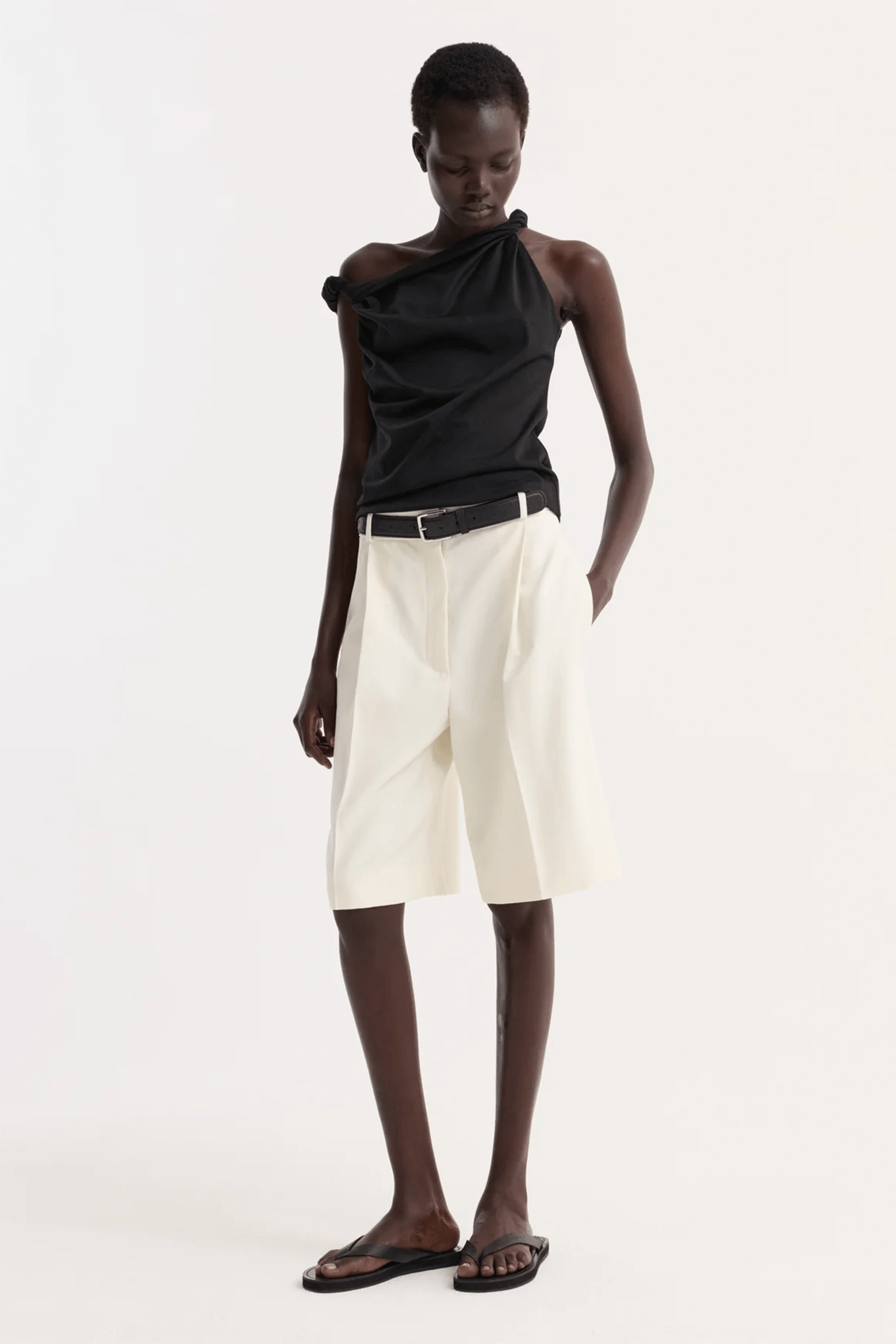 SCULPTURAL COTTON SILK TOP