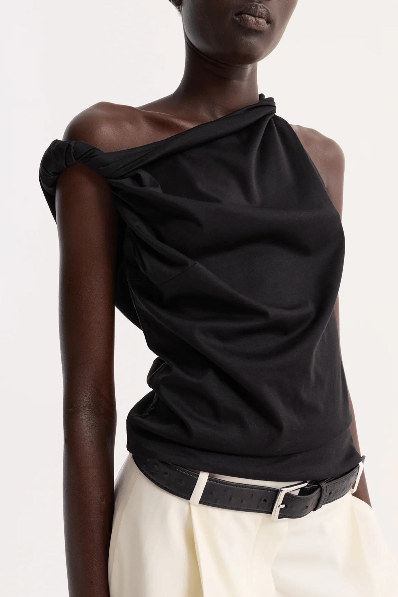 SCULPTURAL COTTON SILK TOP