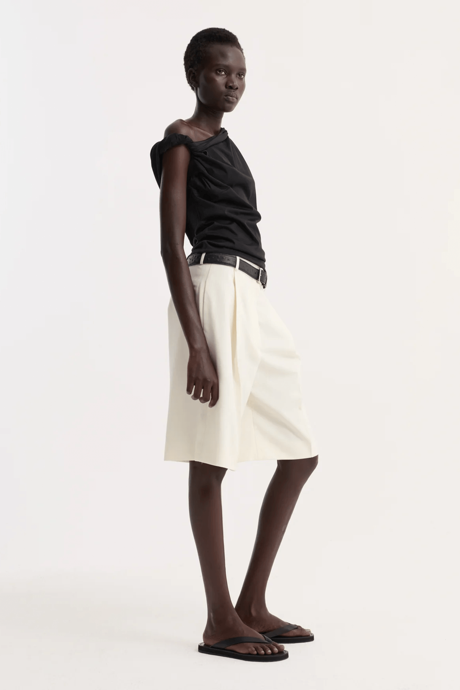 SCULPTURAL COTTON SILK TOP