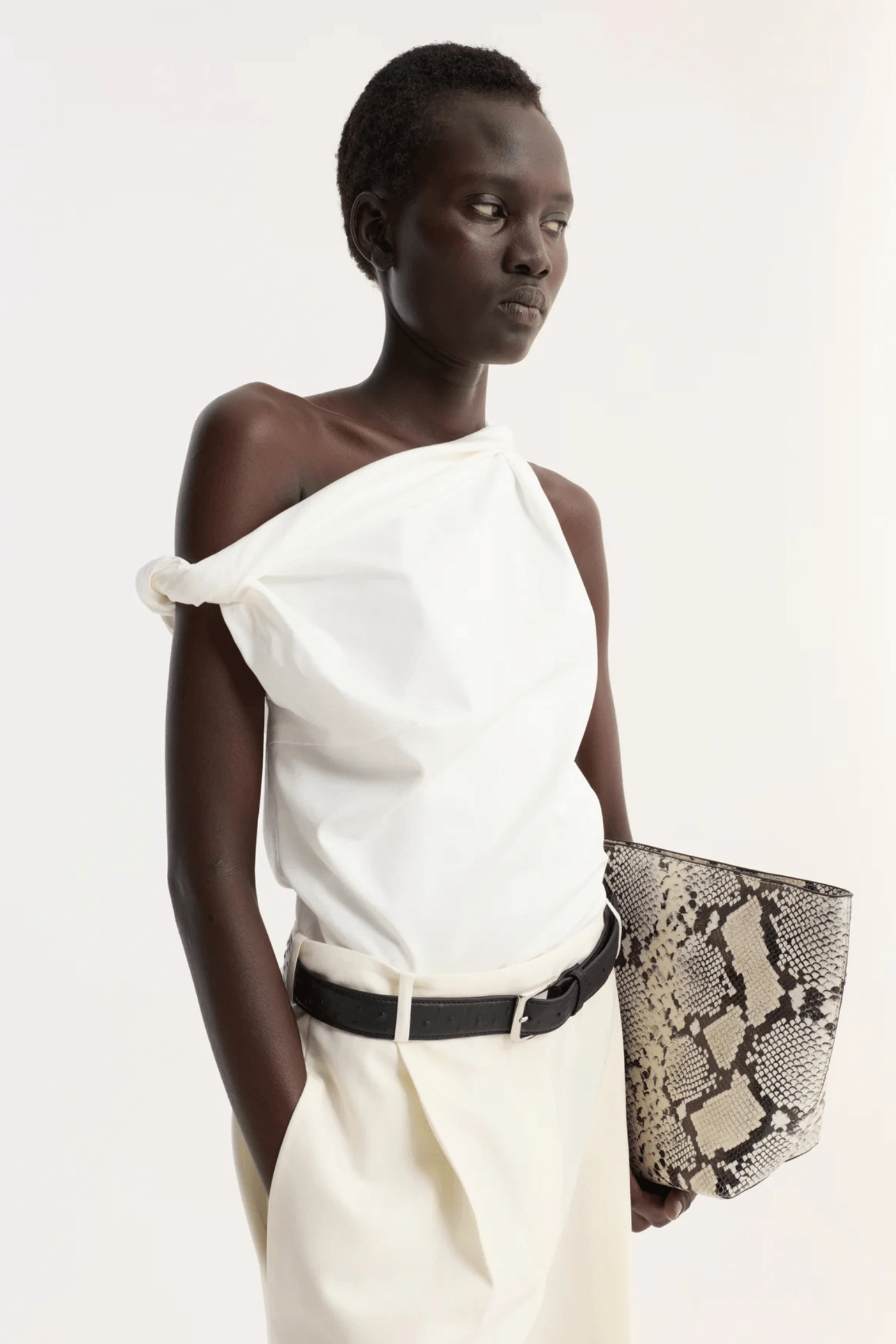 SCULPTURAL COTTON SILK TOP