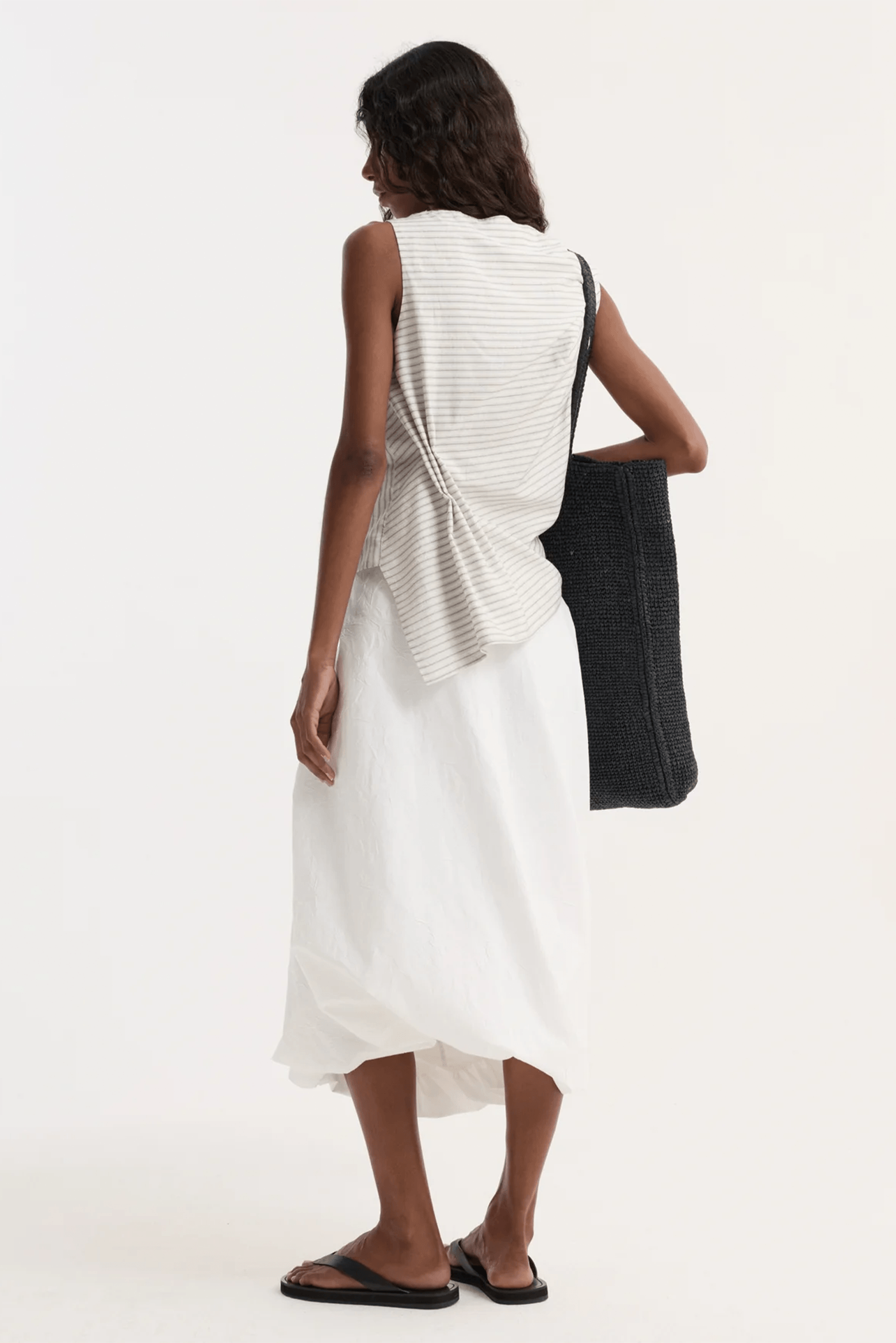 SILK BLEND DRAPED TOP