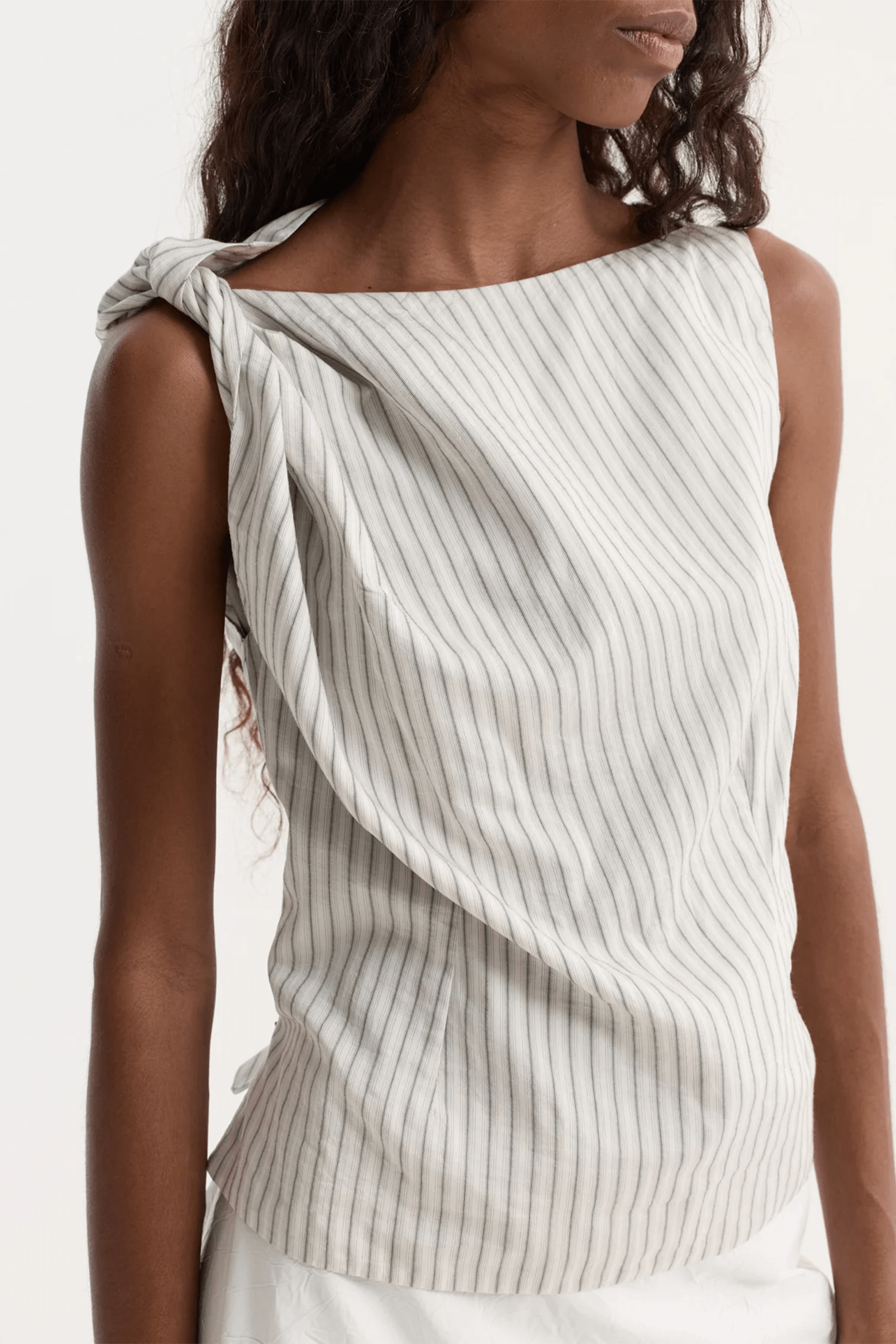 SILK BLEND DRAPED TOP