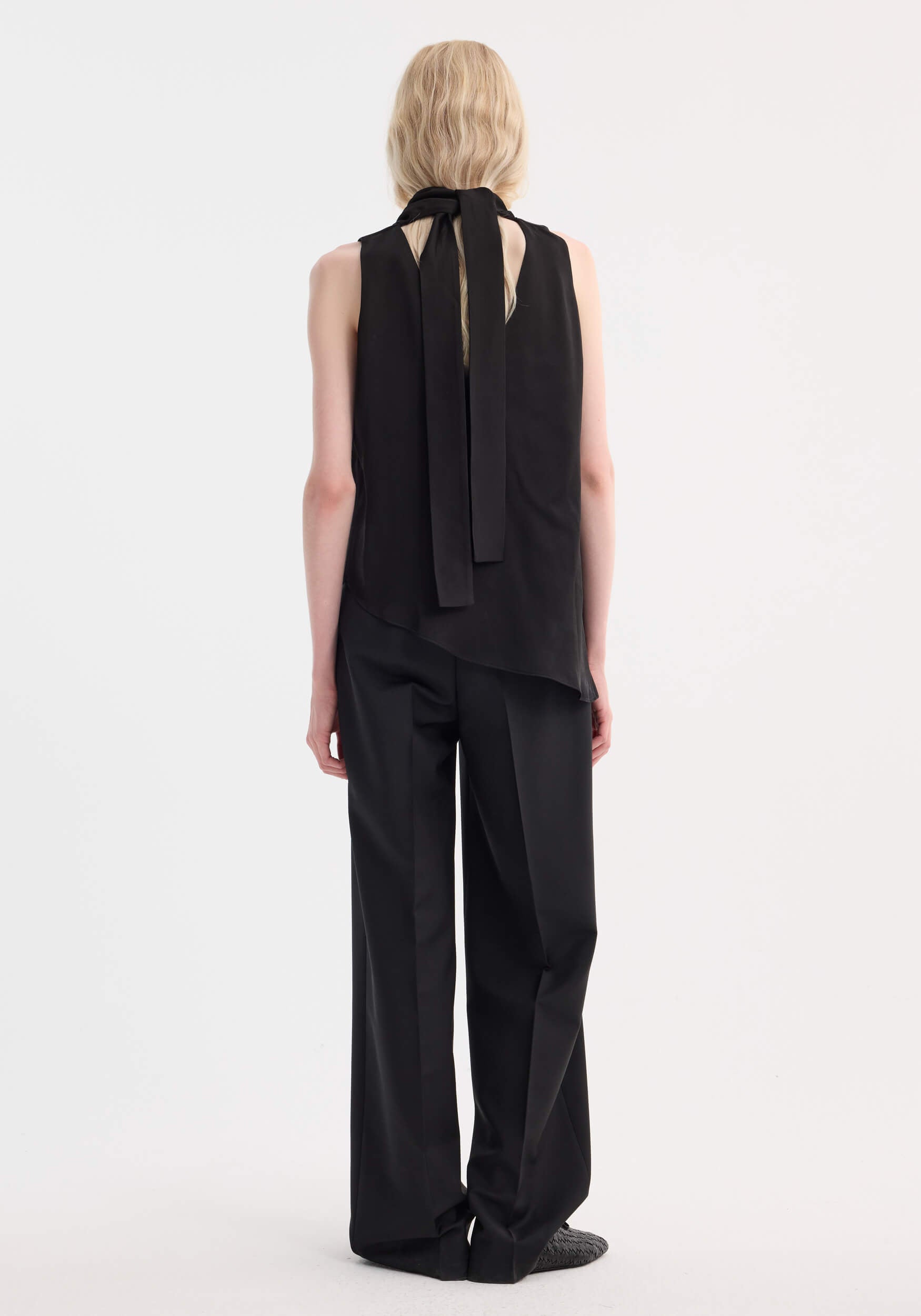 RÓHE SLEEVELESS DRAPED SATIN TOP | THE NEW TREND