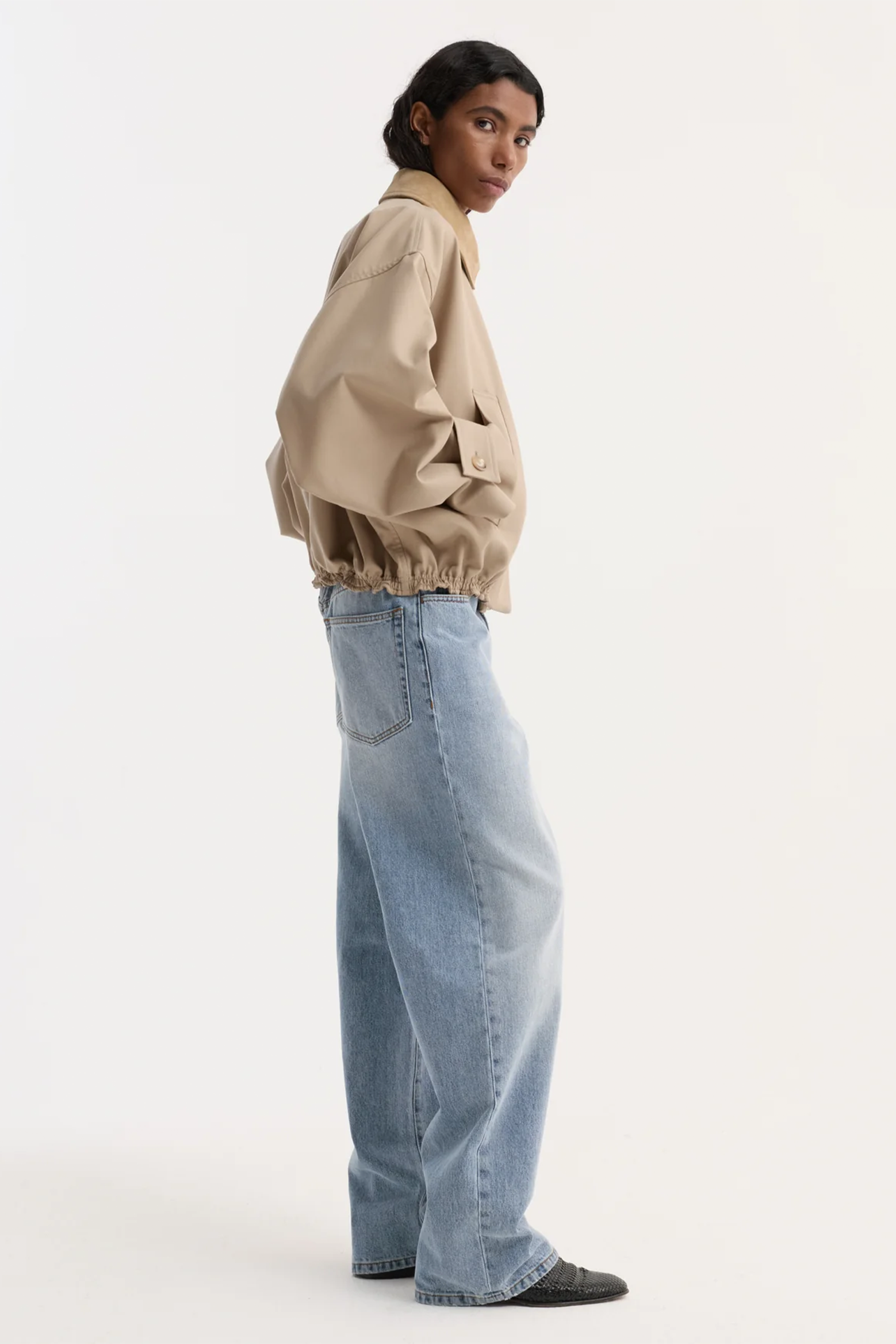 SUEDE COLLAR BLOUSON JACKET