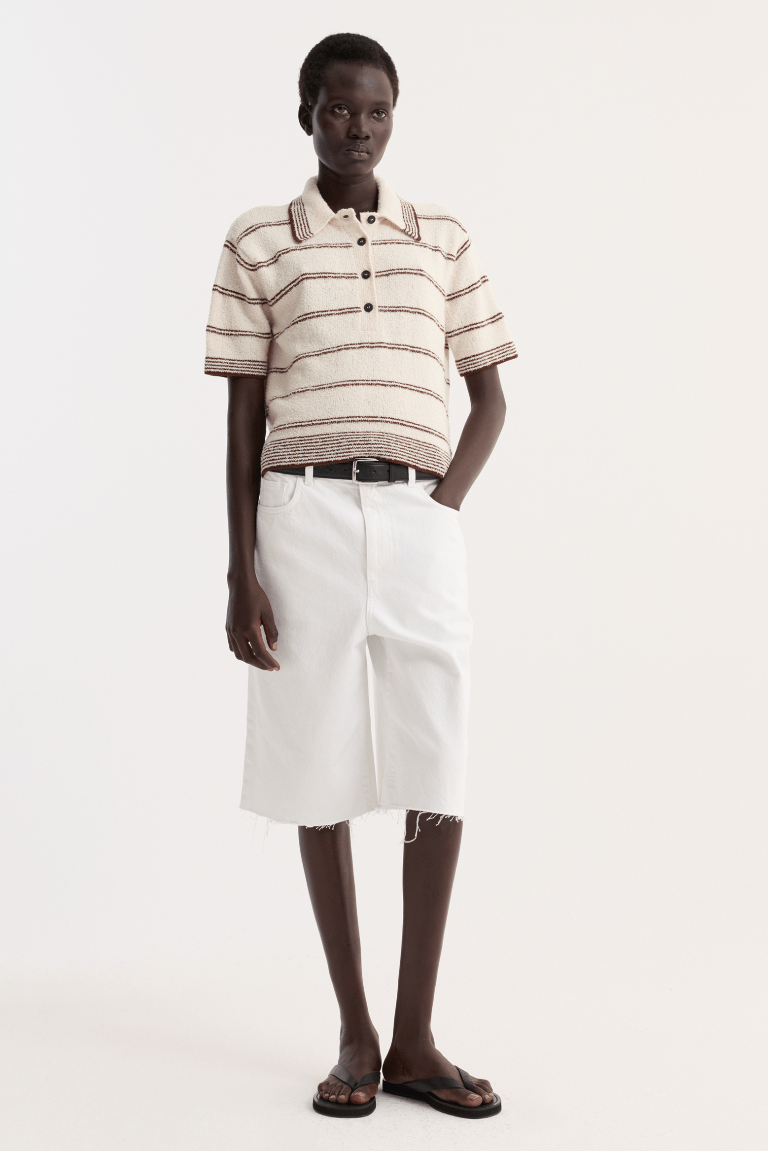 TOWELLING STRIPED POLO