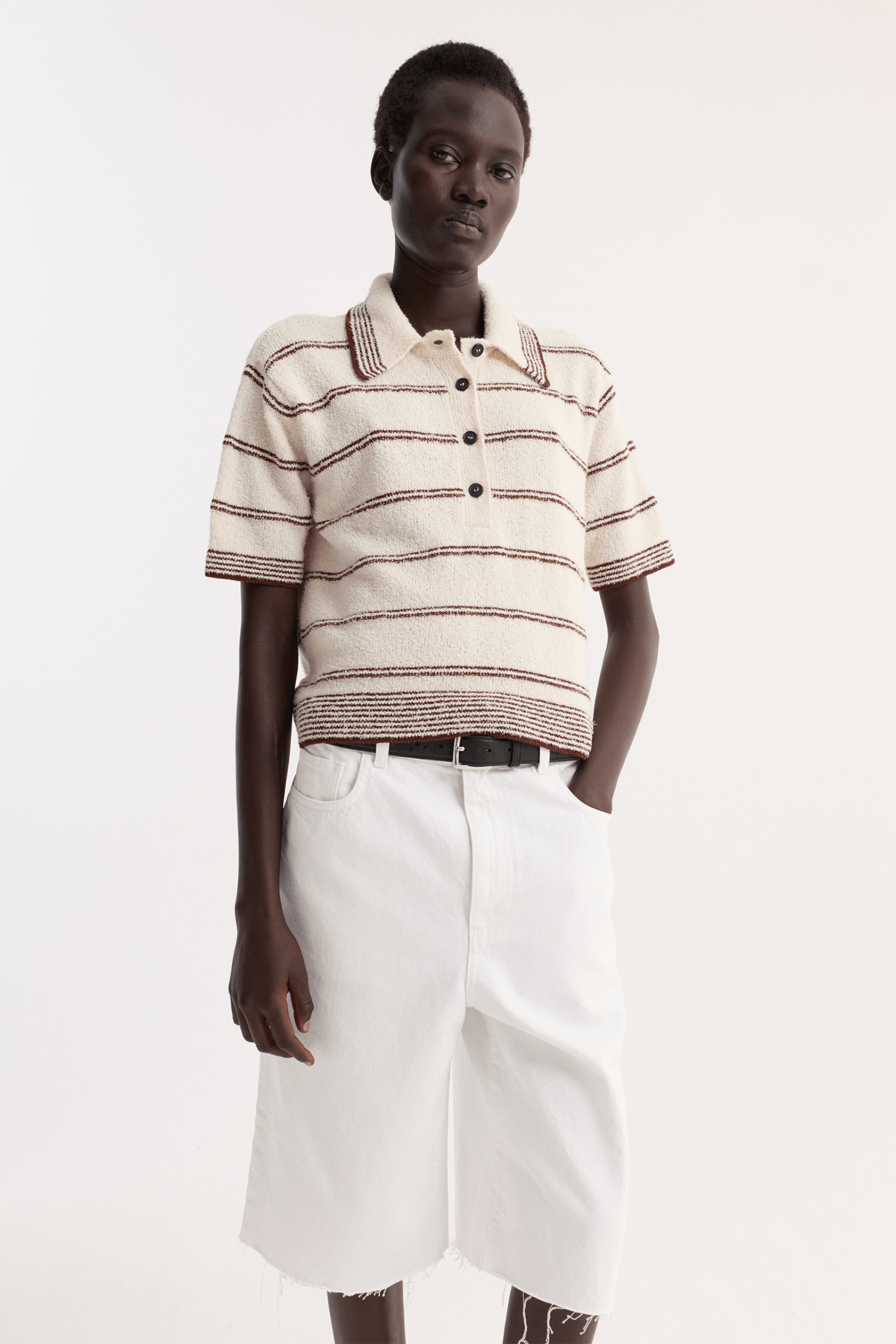 TOWELLING STRIPED POLO