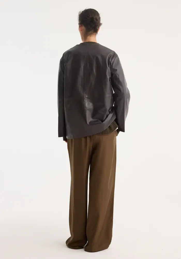 RÓHE WIDE LEG SILK TROUSERS IN FOREST | THE NEW TREND