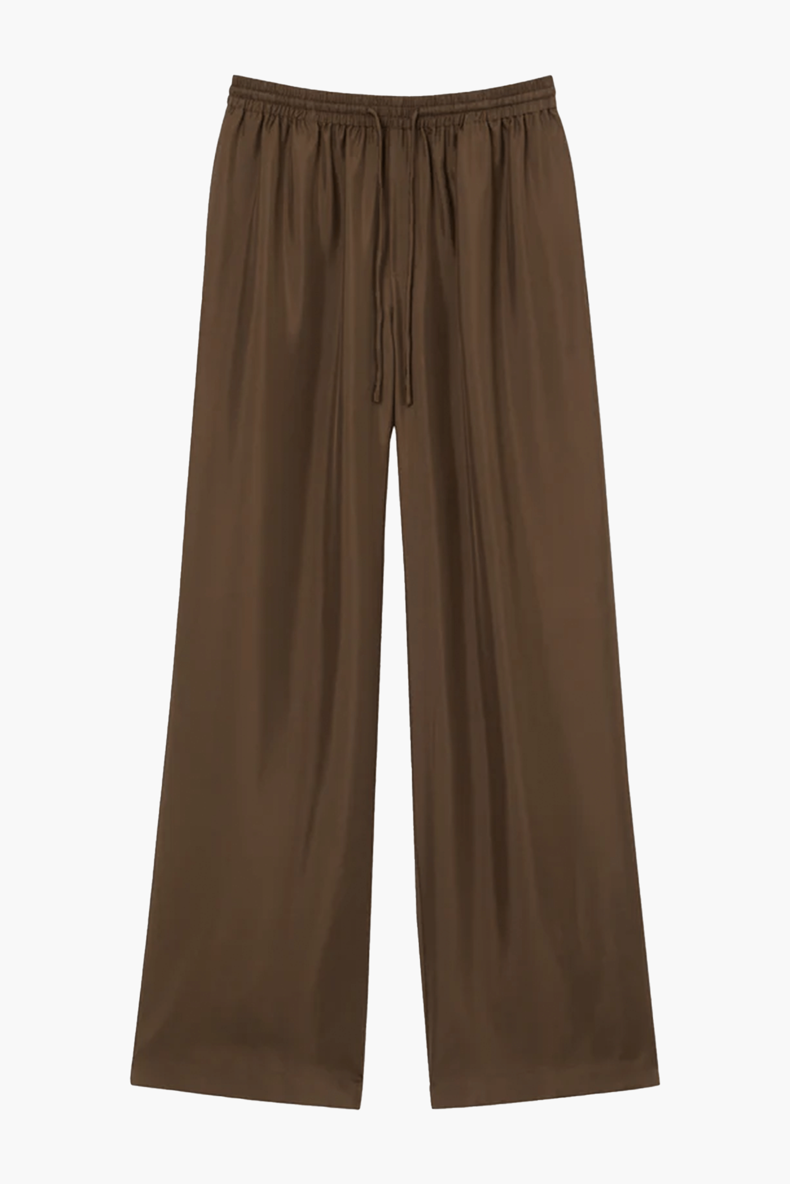 RÓHE WIDE LEG SILK TROUSERS IN FOREST | THE NEW TREND