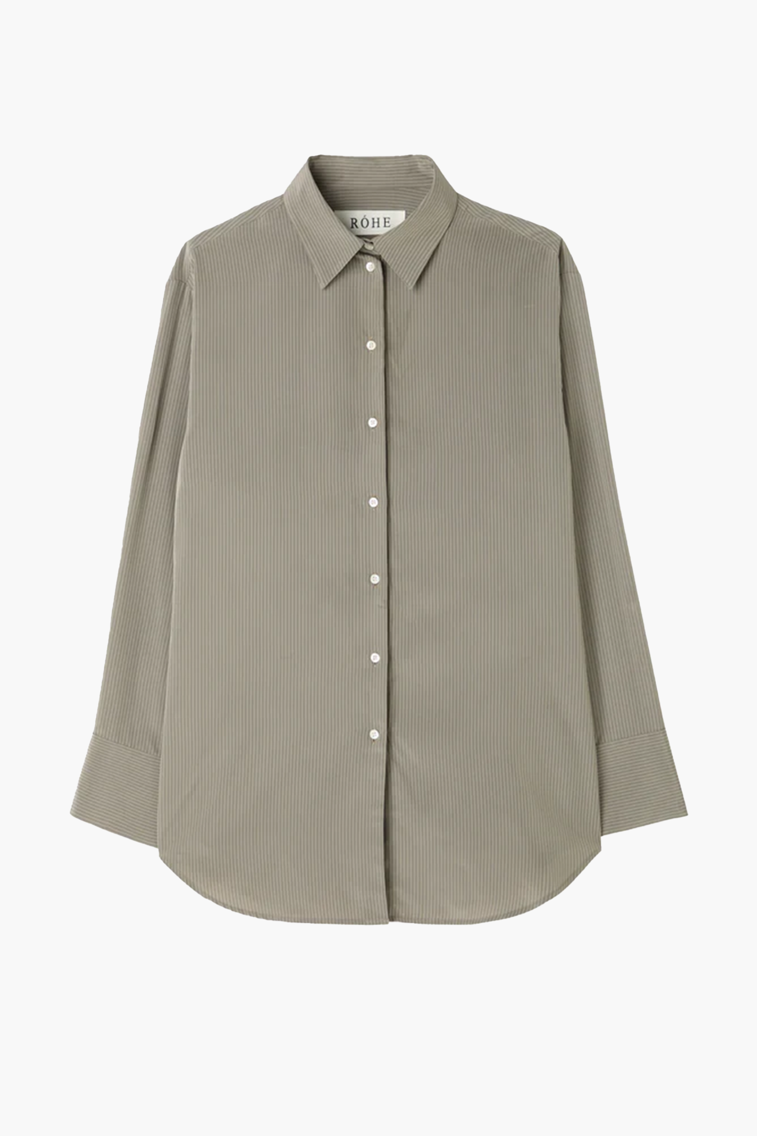 RÓHE OPEN SLEEVE STRIPE  SHIRT LIGHT GREY | THE NEW TREND