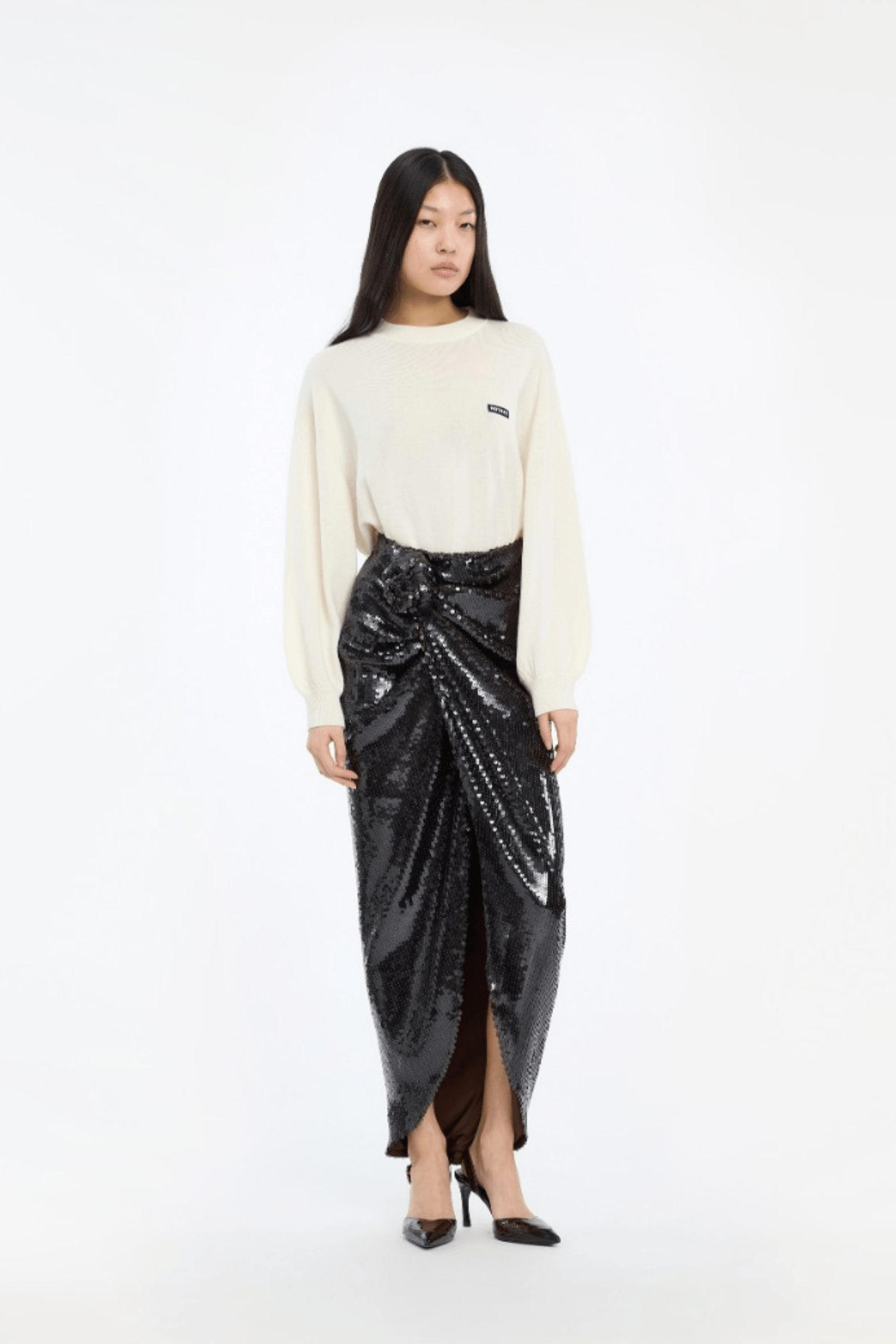 SEQUINS KNOT SKIRT