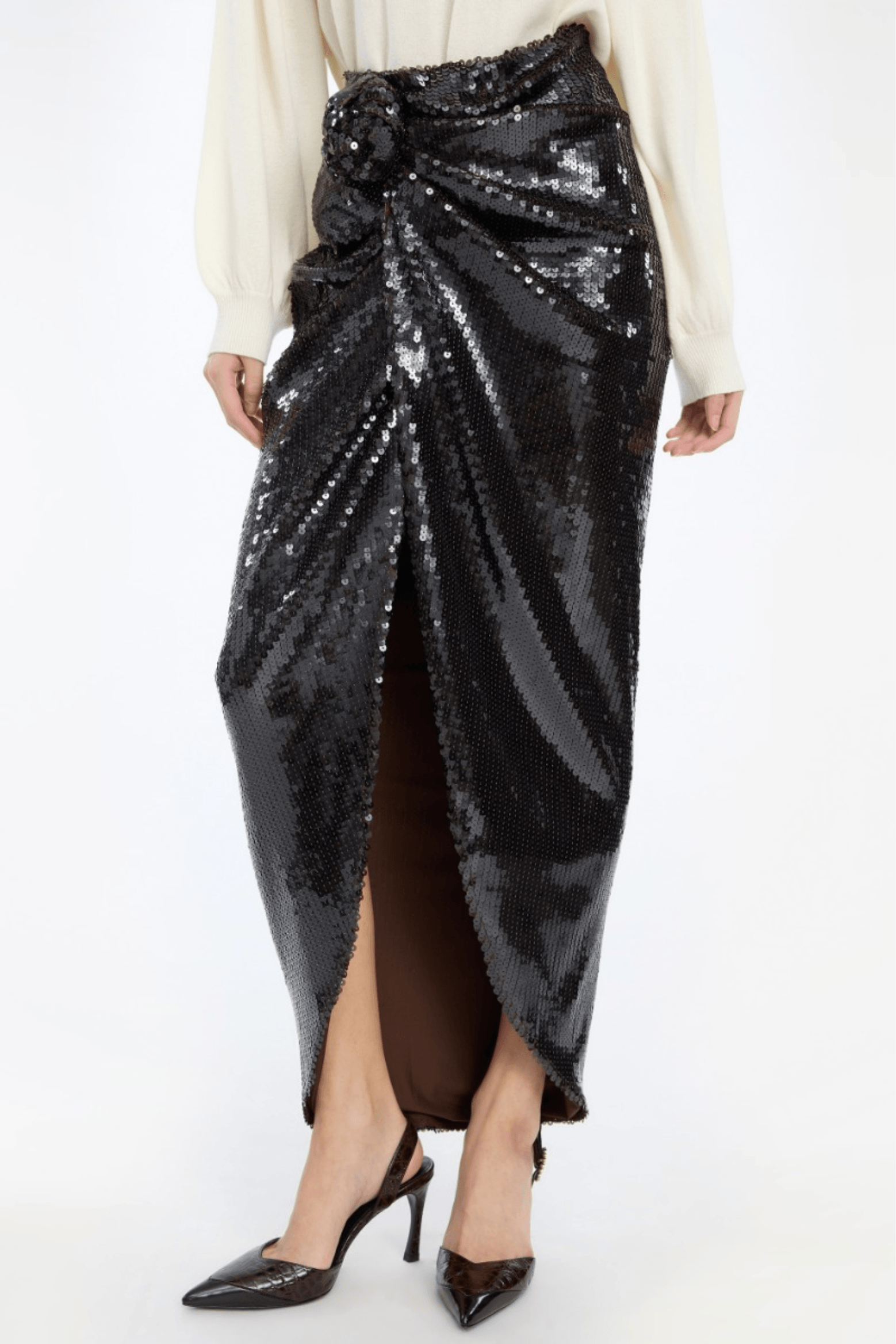 SEQUINS KNOT SKIRT