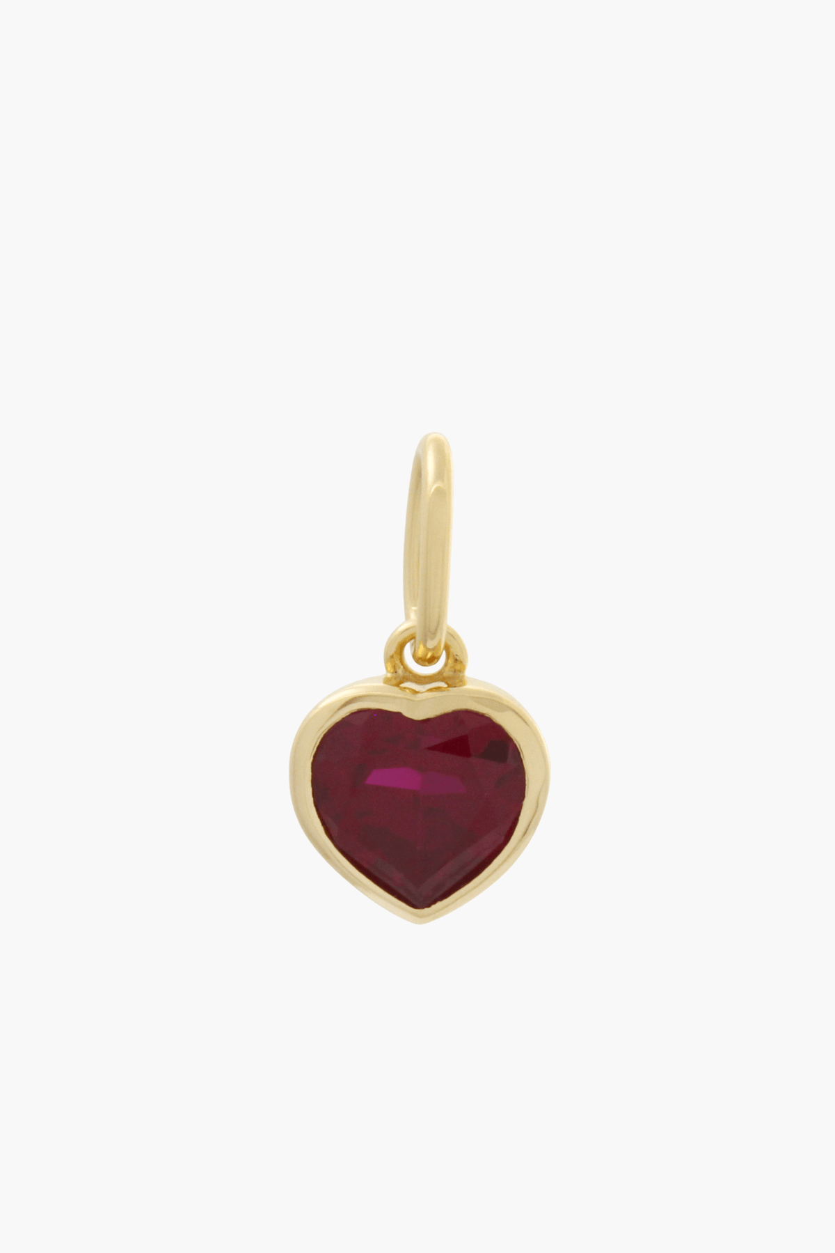 RUBY LOVE HEART CHARM