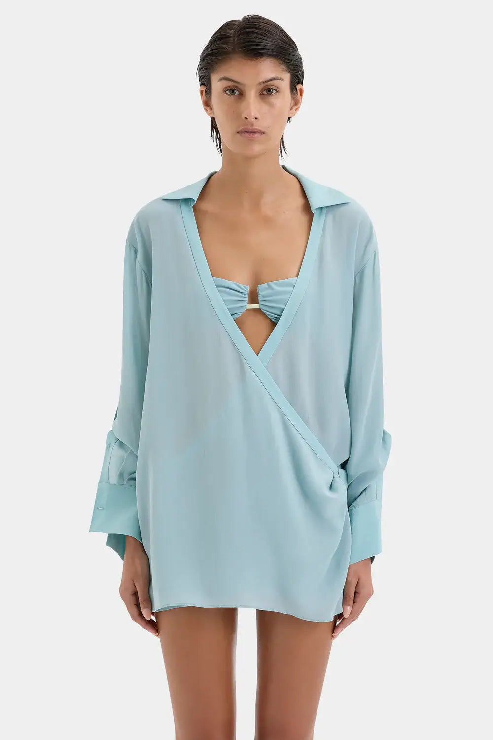 SIR FRESCA SHIRT DRESS IN WASHED BLUE INK | THE NEW TREND