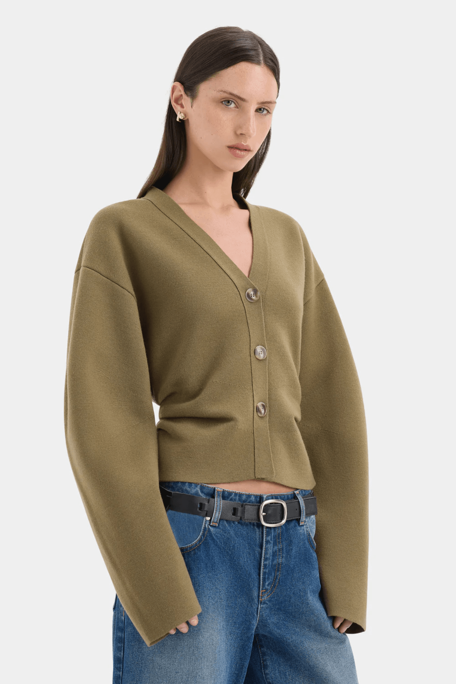 AYANA GATHERED CARDIGAN