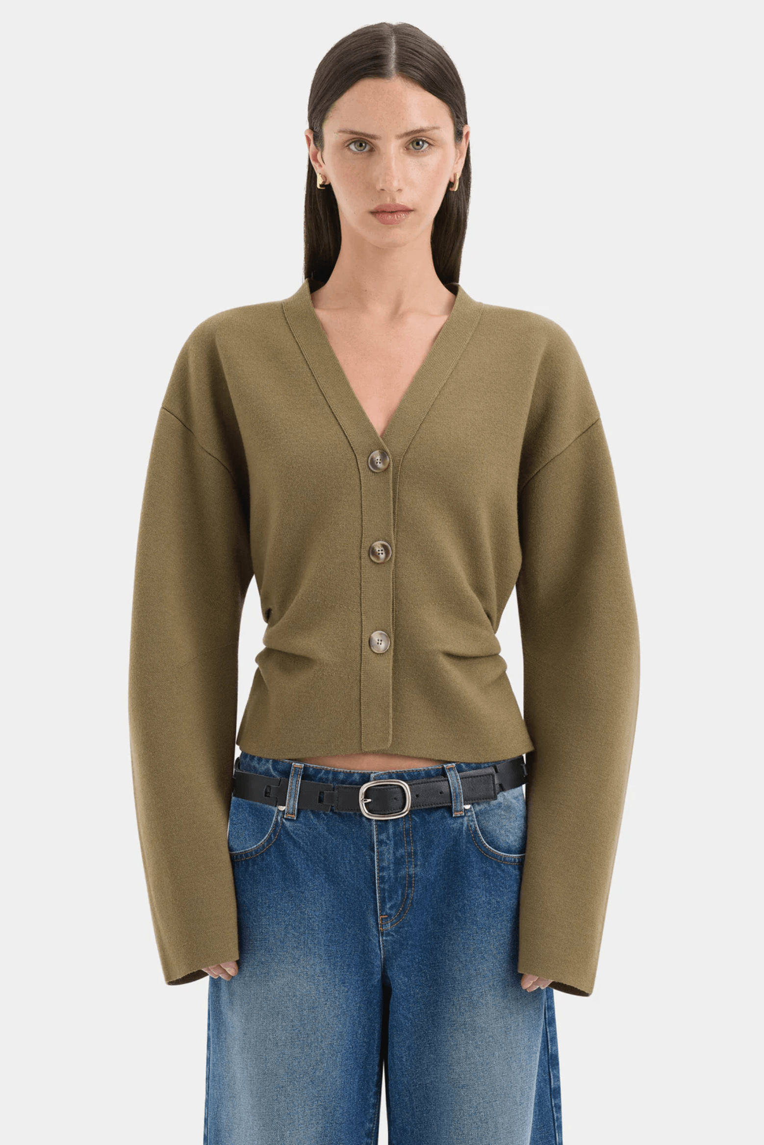 AYANA GATHERED CARDIGAN