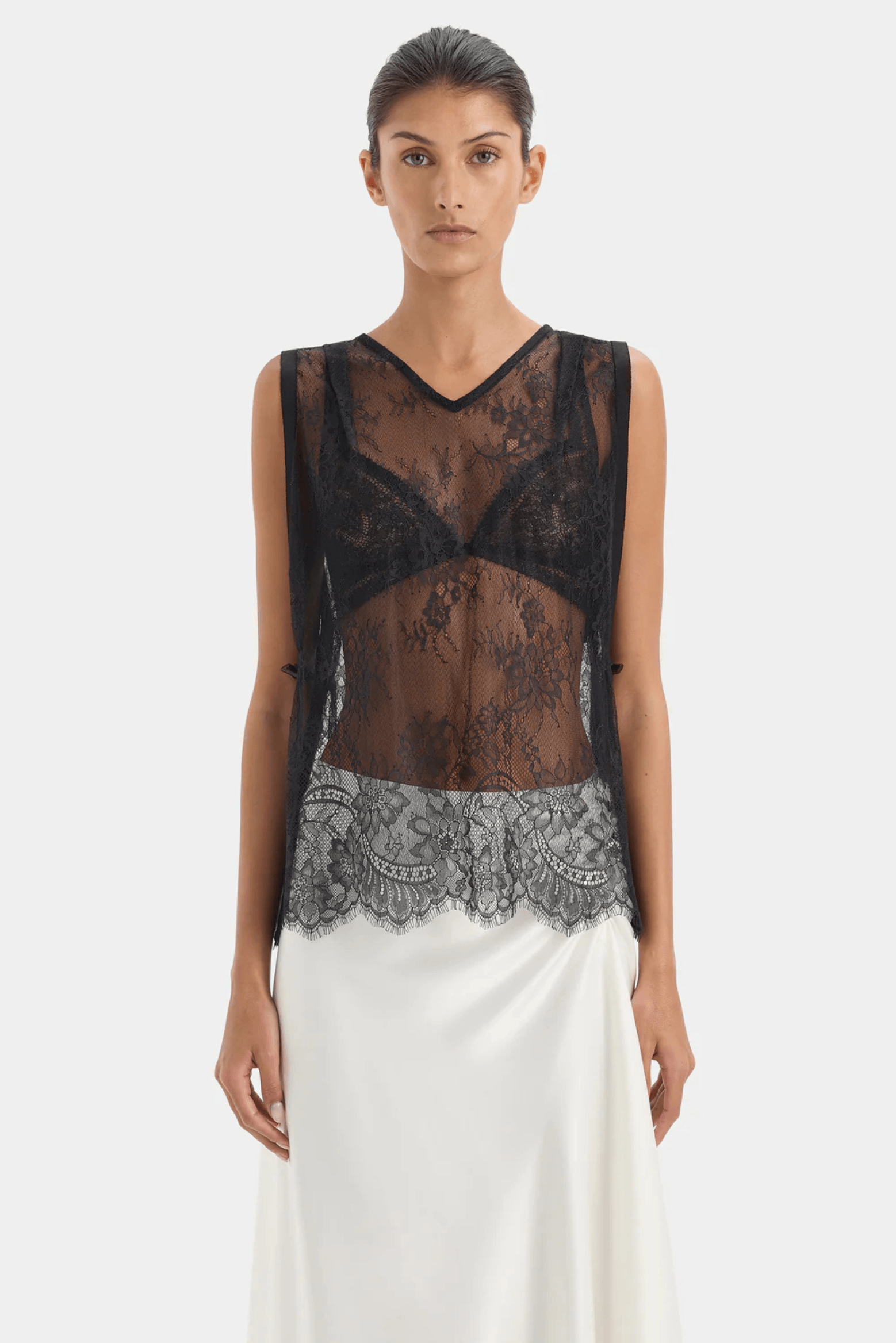 INGRID LACE MIDI SKIRT