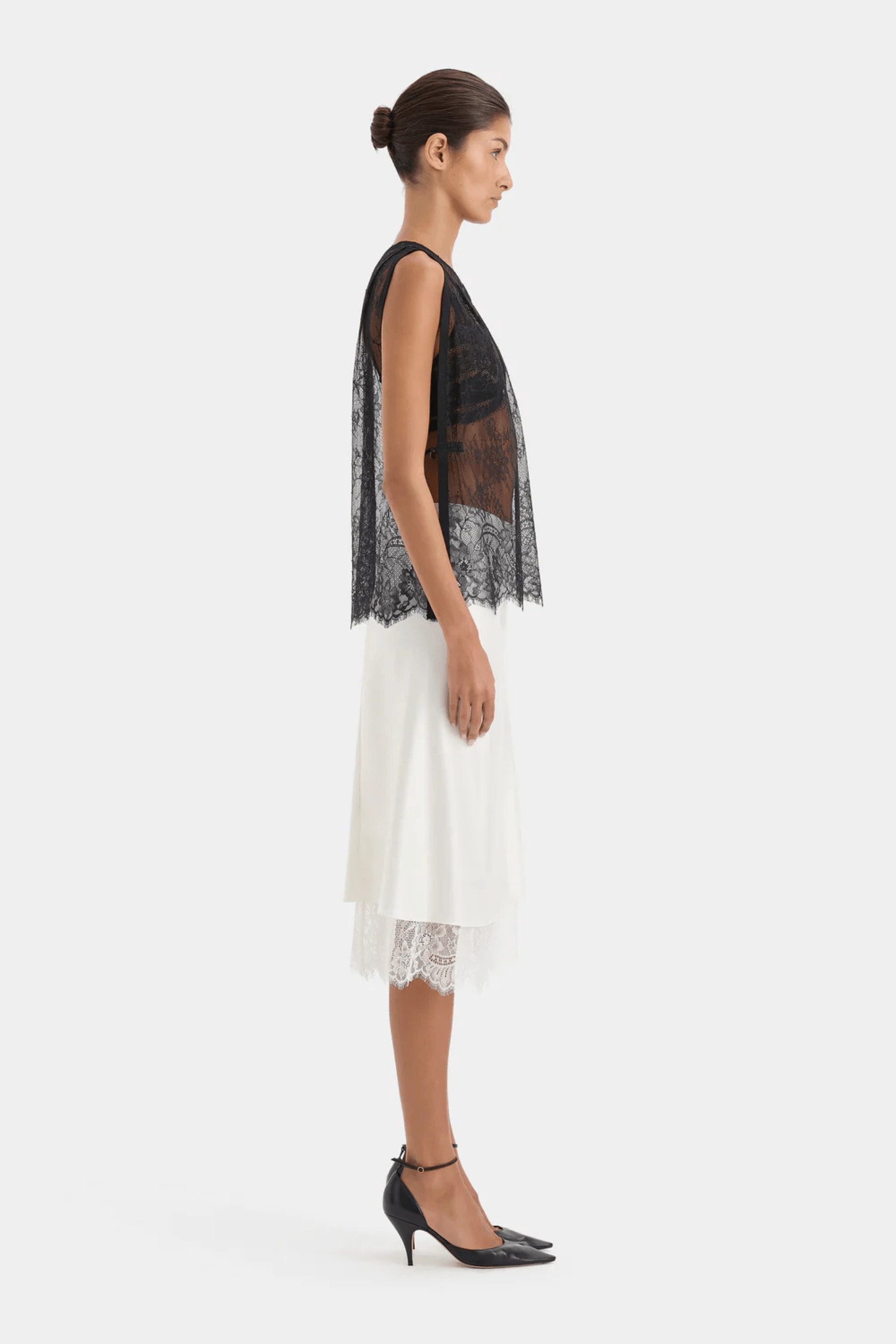INGRID LACE MIDI SKIRT