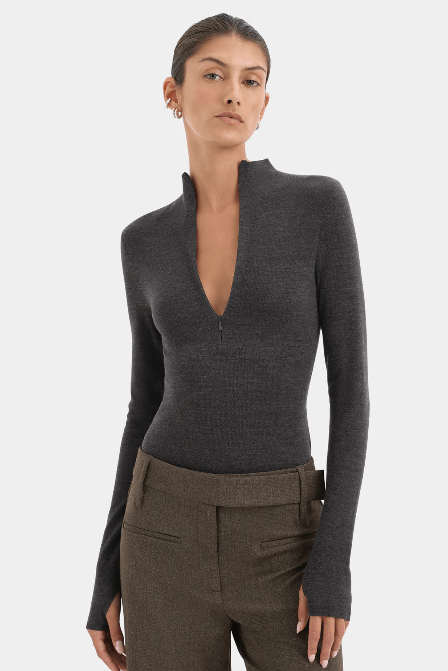 MIKKEL ZIP LONG SLEEVE TOP