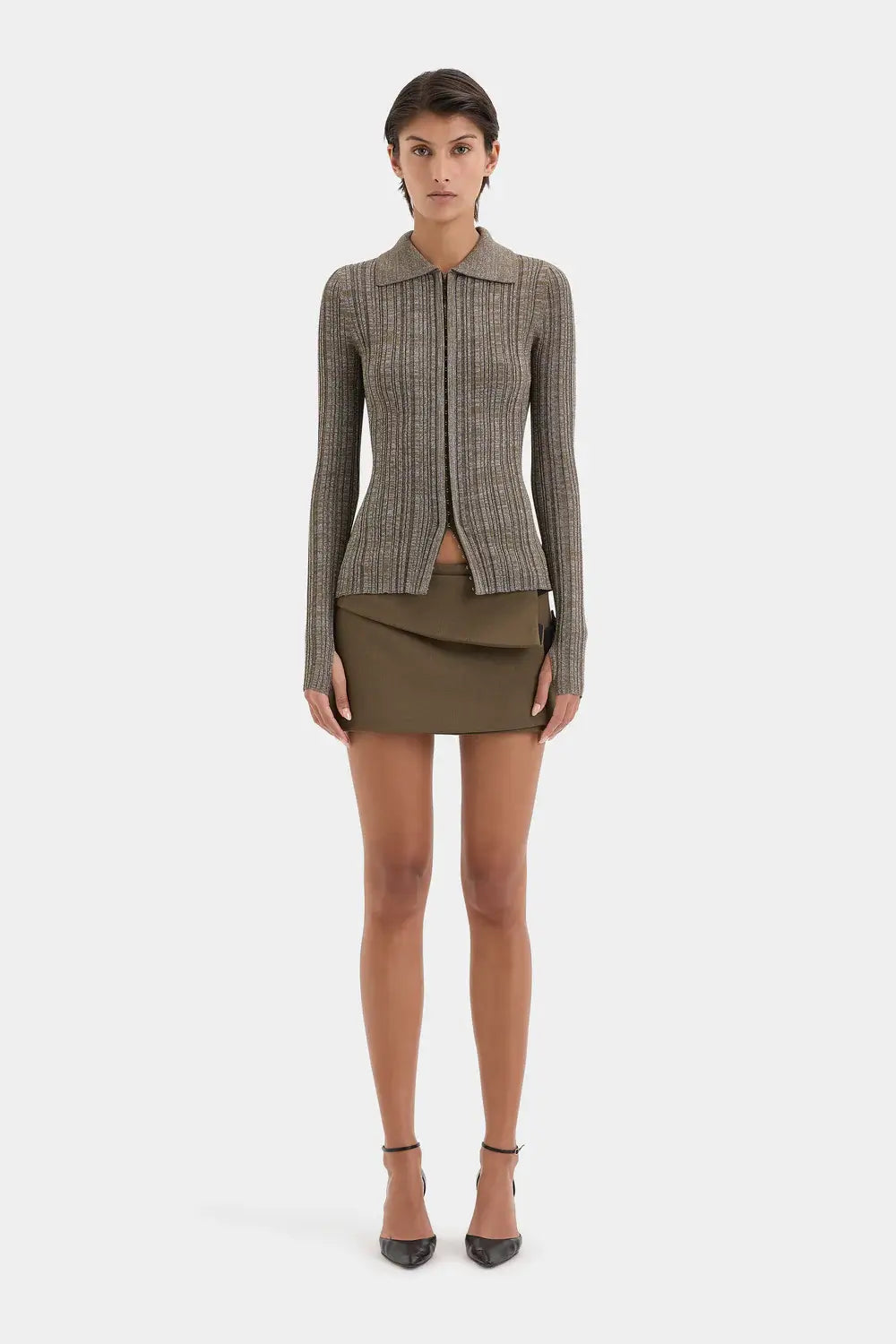 SIR VESPRI KNIT SHIRT IN OLIVE MARLE | THE NEW TREND
