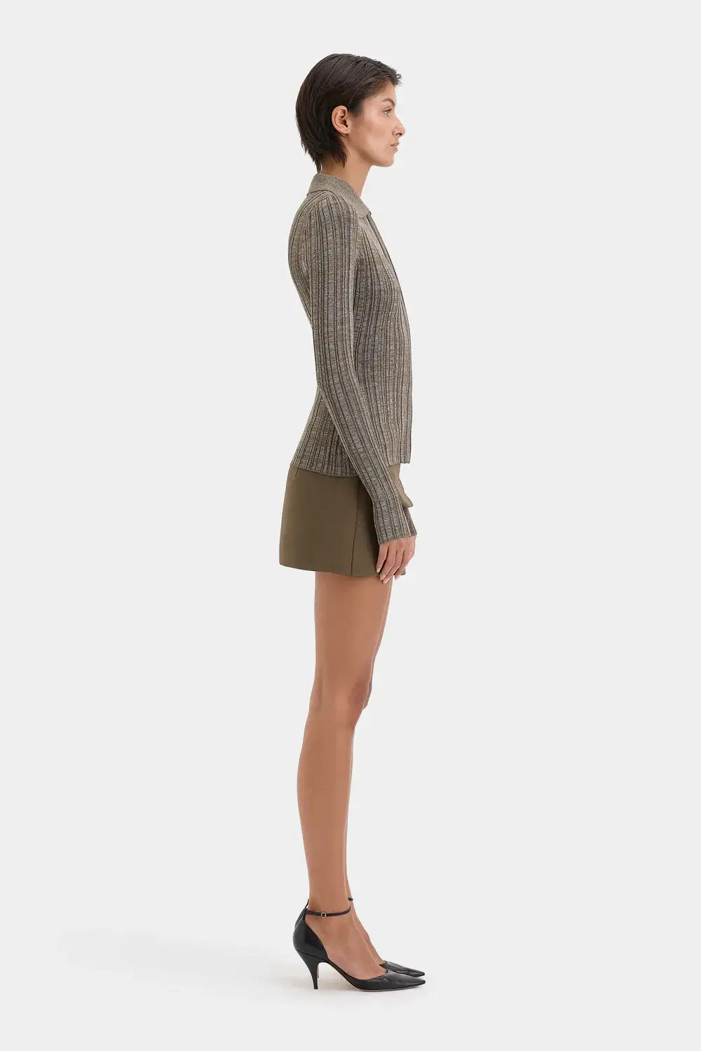 SIR VESPRI KNIT SHIRT IN OLIVE MARLE | THE NEW TREND