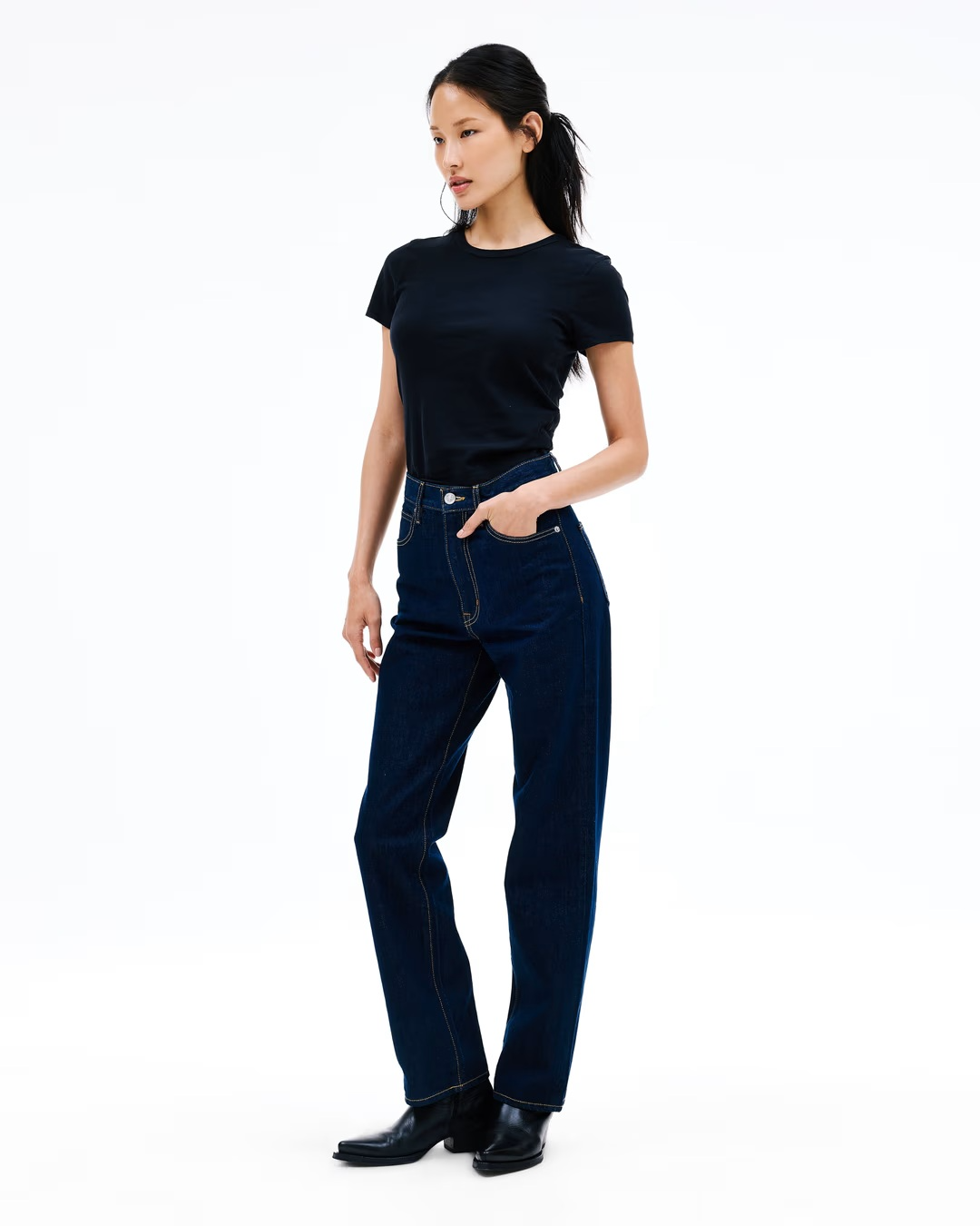 SLVRLAKE LONDON HIGH RISE STRAIGHT LEG JEAN IN MIDNIGHT MILE | THE NEW TREND