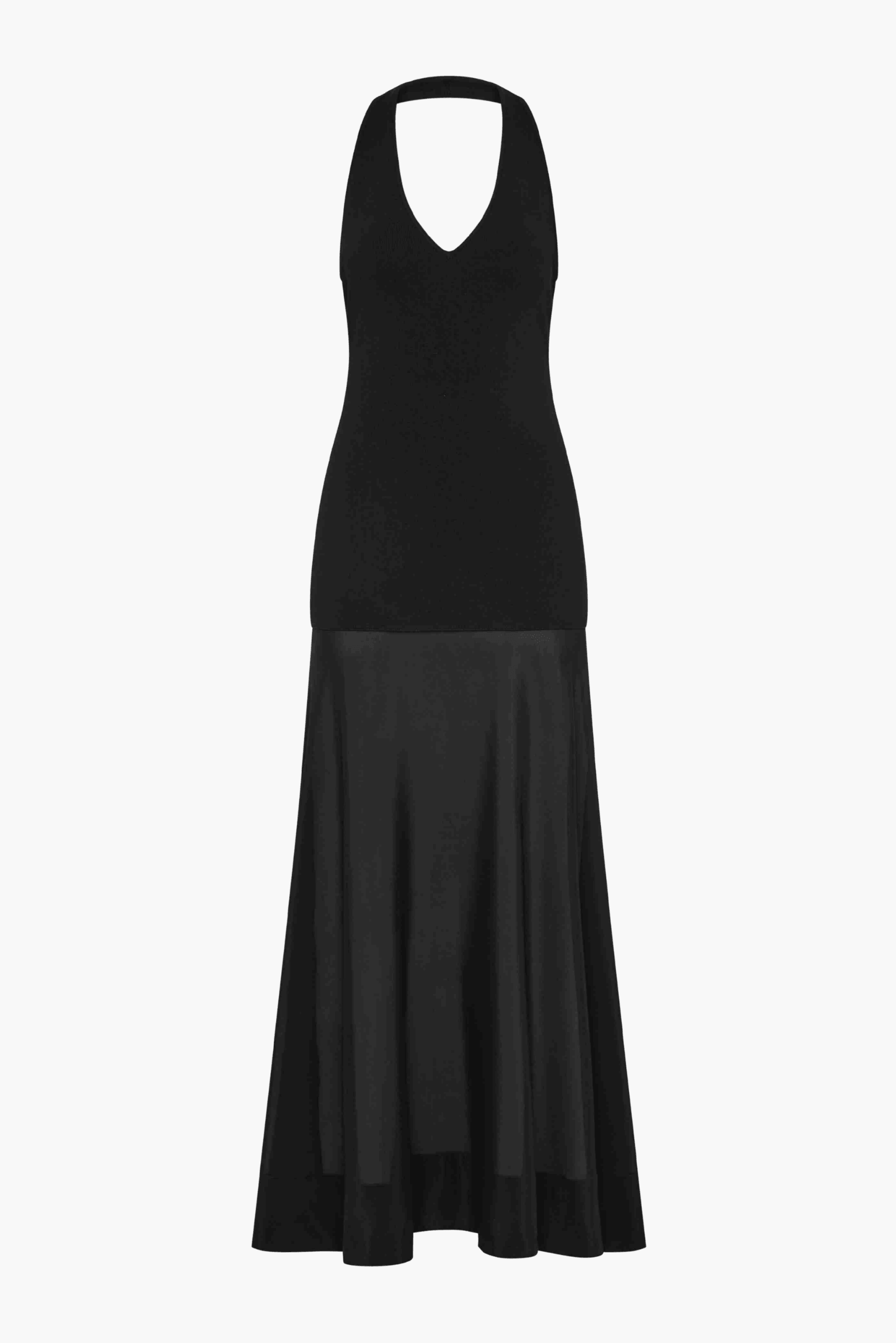 CIRCLE HEM HALTER DRESS