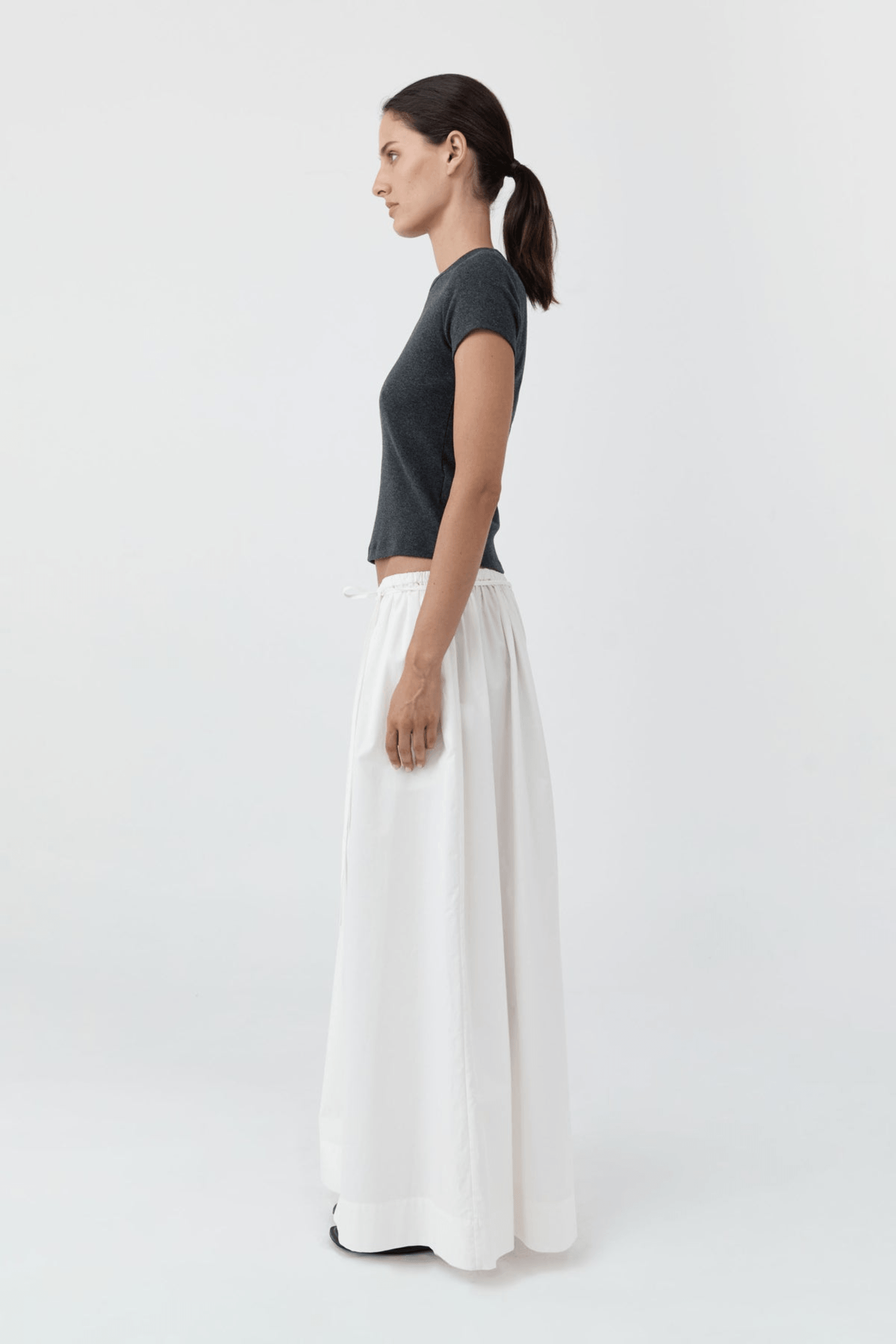 COTTON HYBRID WIDE LEG PANTS