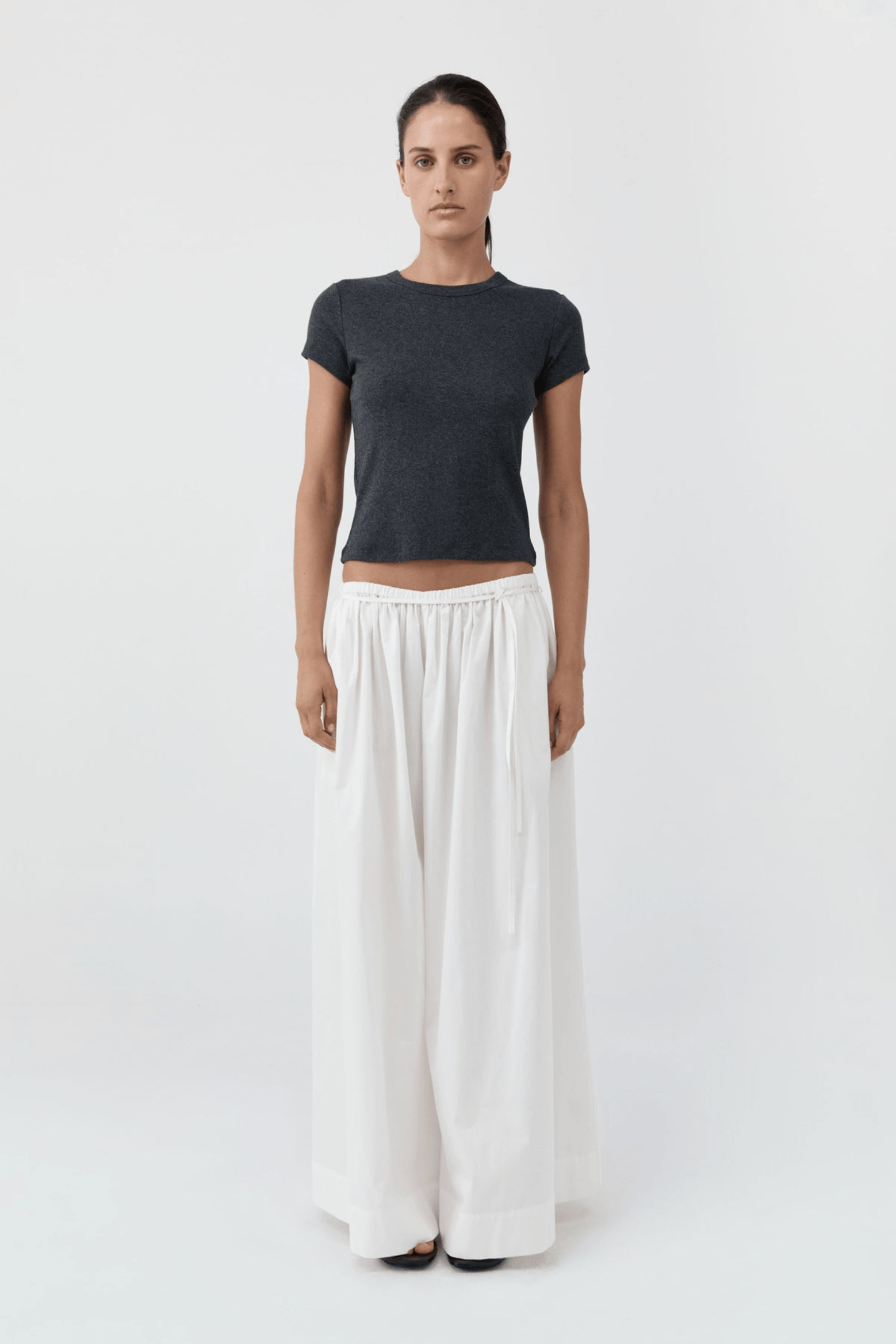 COTTON HYBRID WIDE LEG PANTS