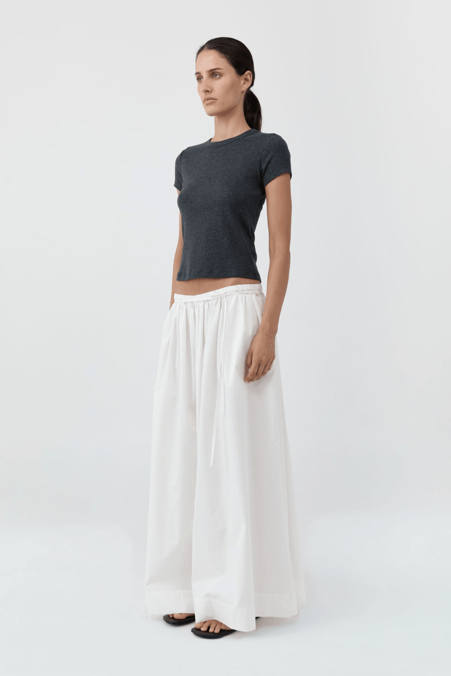 COTTON HYBRID WIDE LEG PANTS