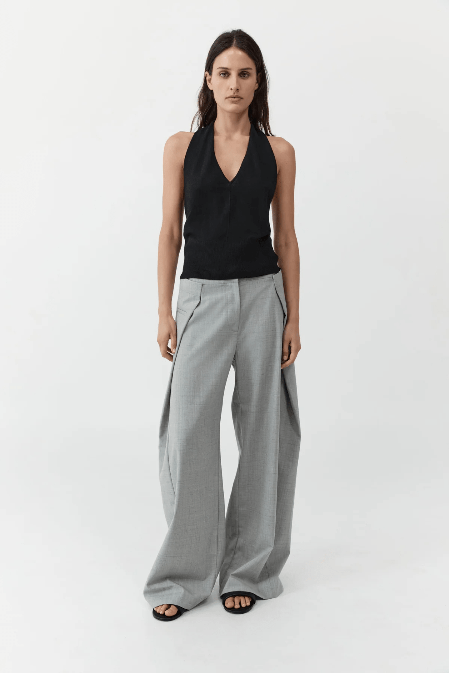 FINE MERINO HALTER NECK TOP