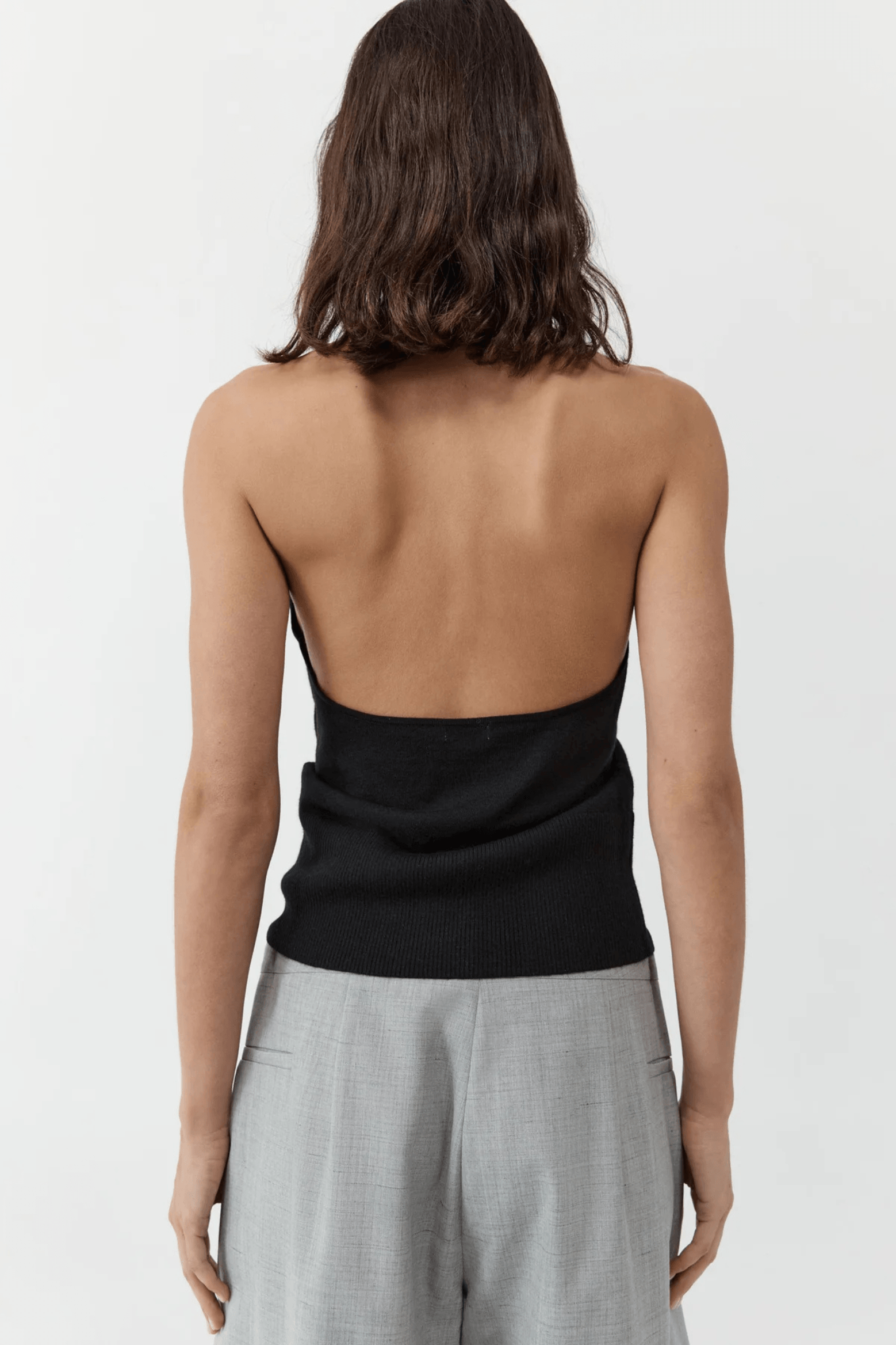 FINE MERINO HALTER NECK TOP