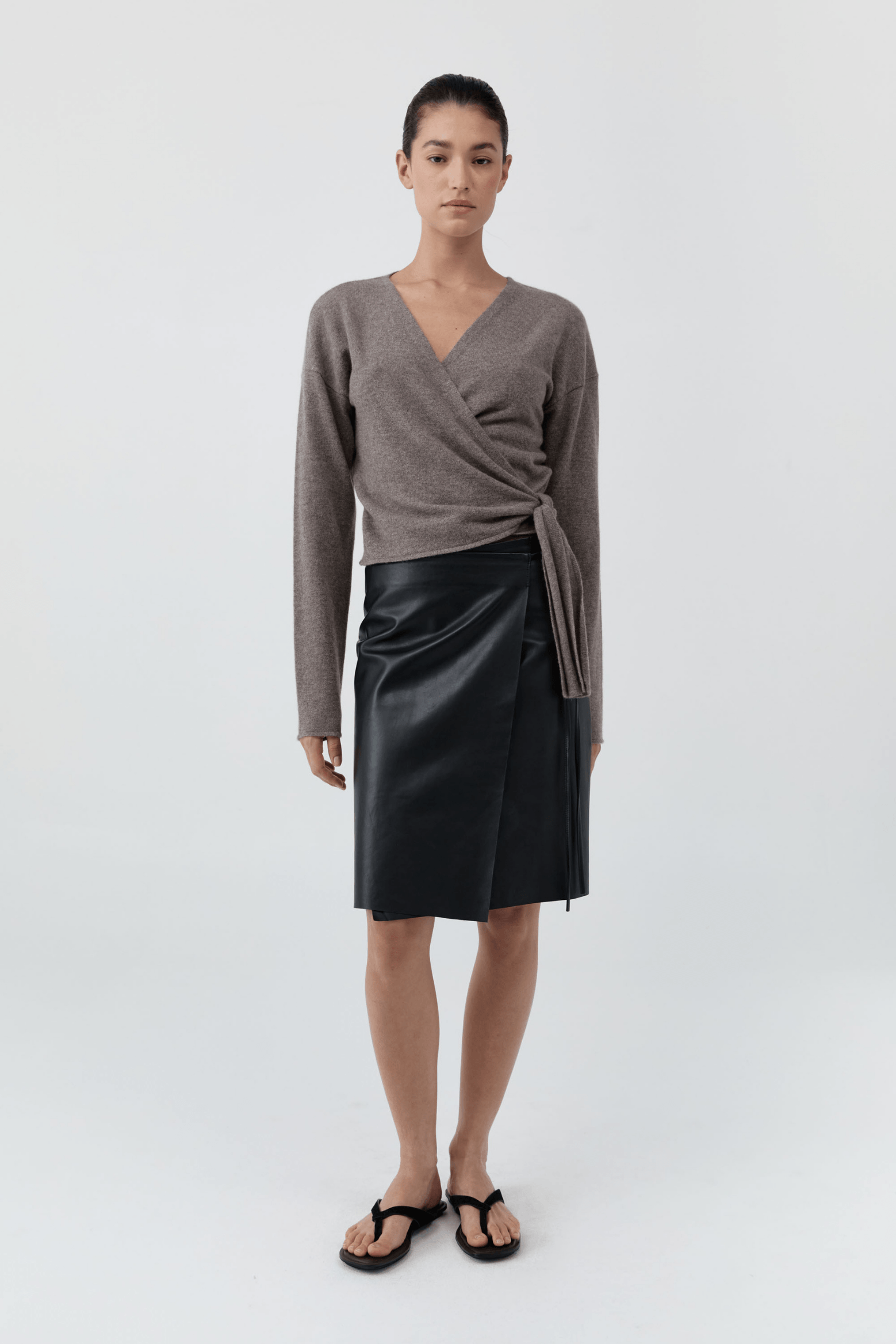 LEATHER EVERYDAY WRAP SKIRT