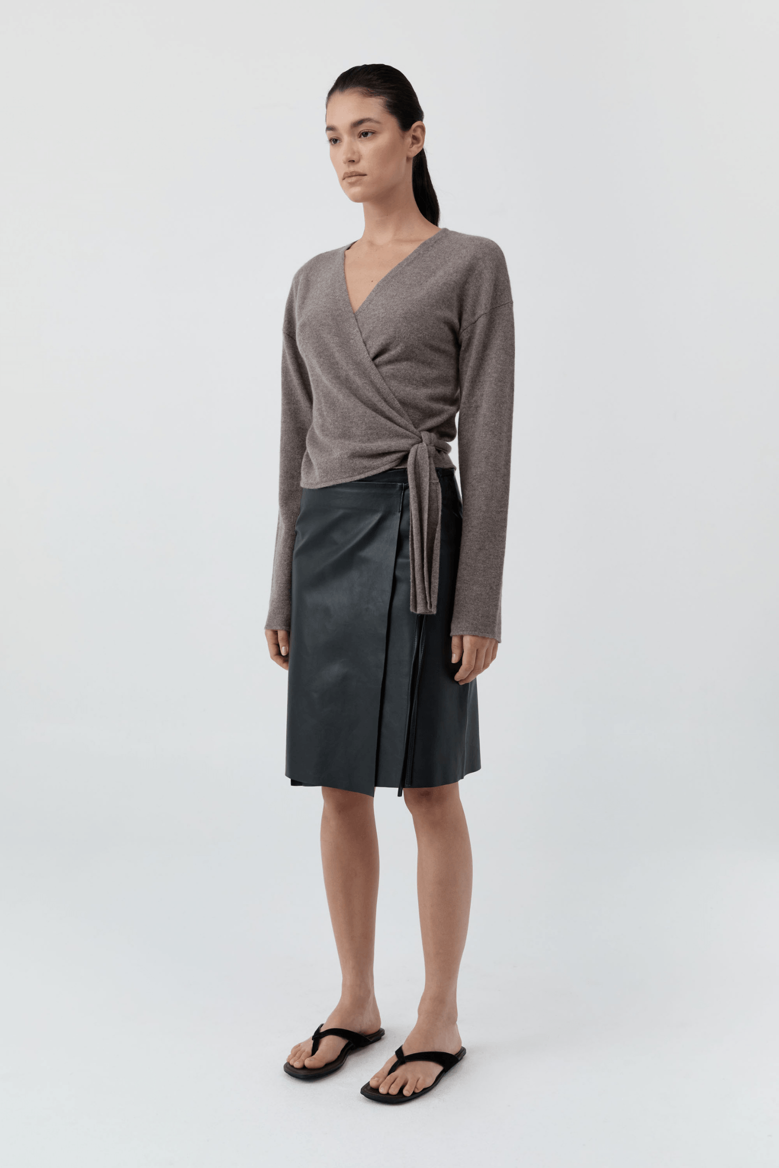 LEATHER EVERYDAY WRAP SKIRT