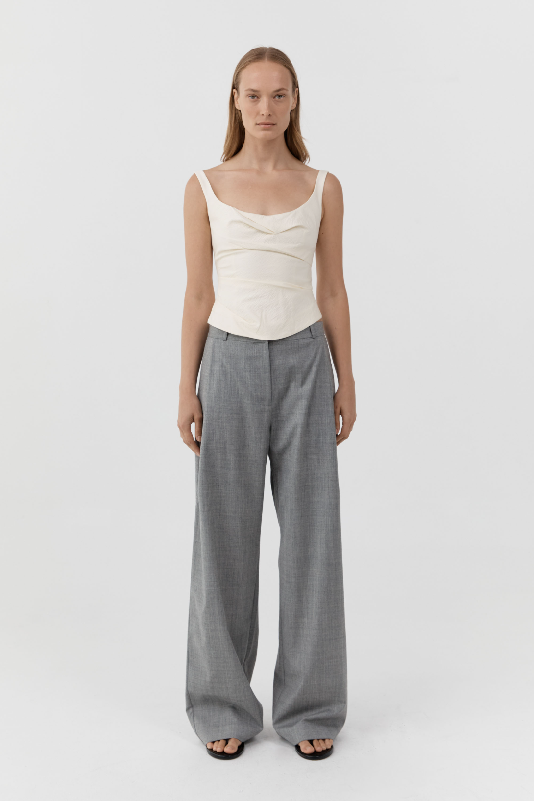 RAW SILK DRAPED BODICE