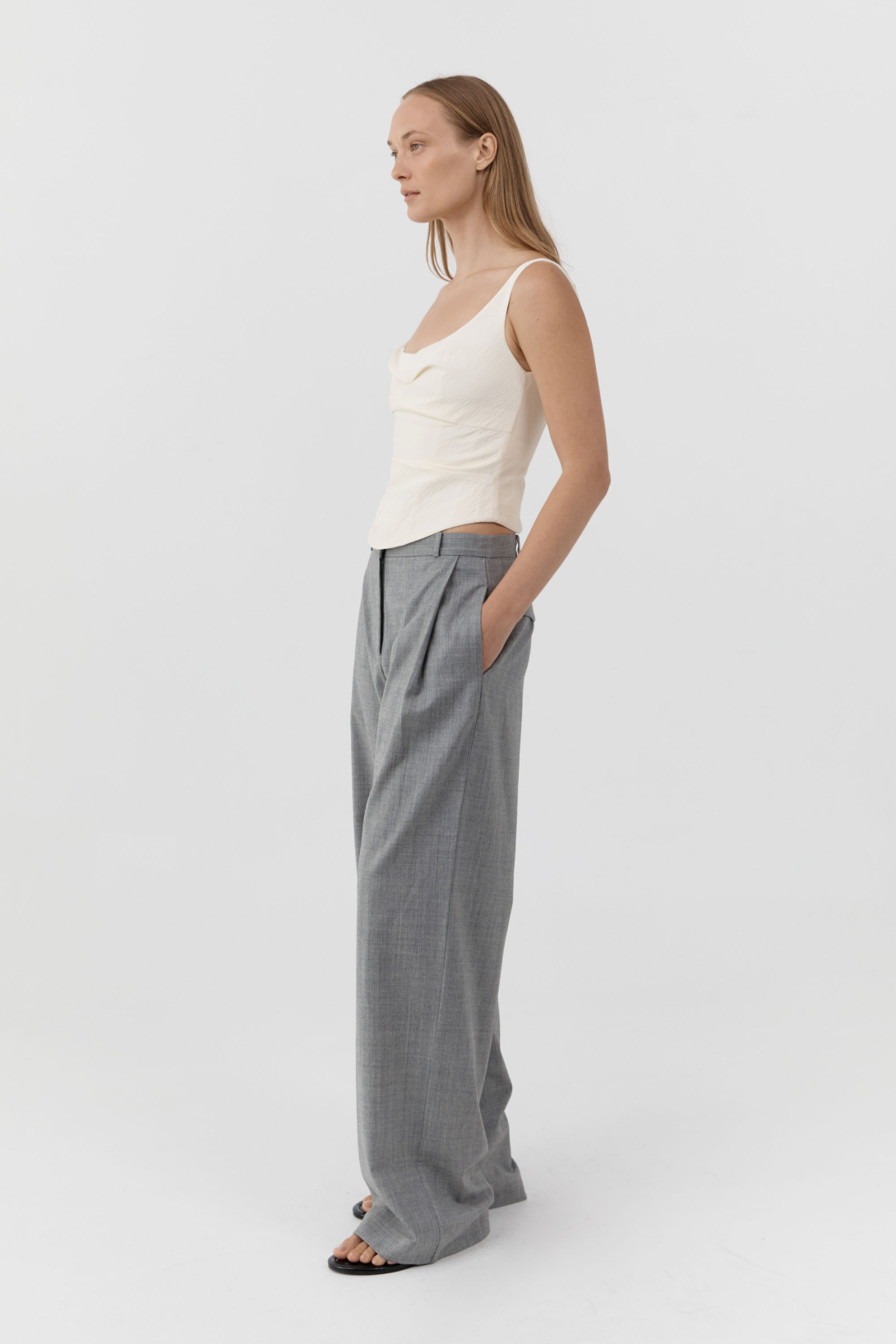 RAW SILK DRAPED BODICE