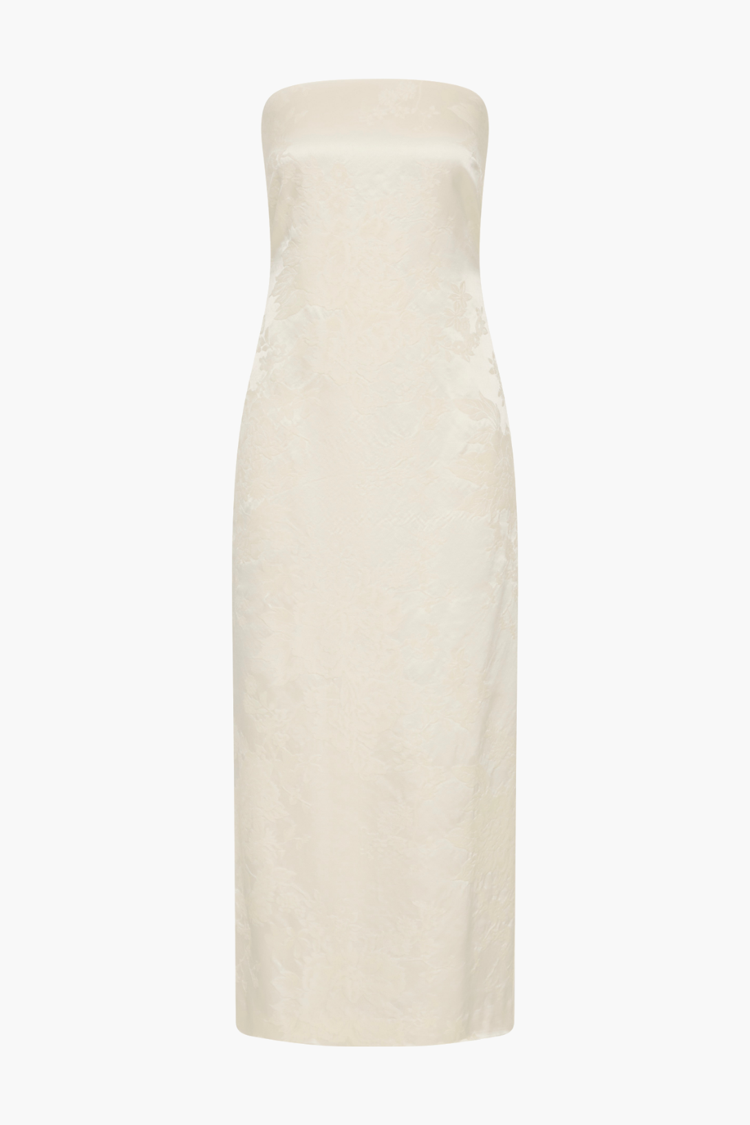 SILK WOOL JACQUARD STRAPLESS DRESS