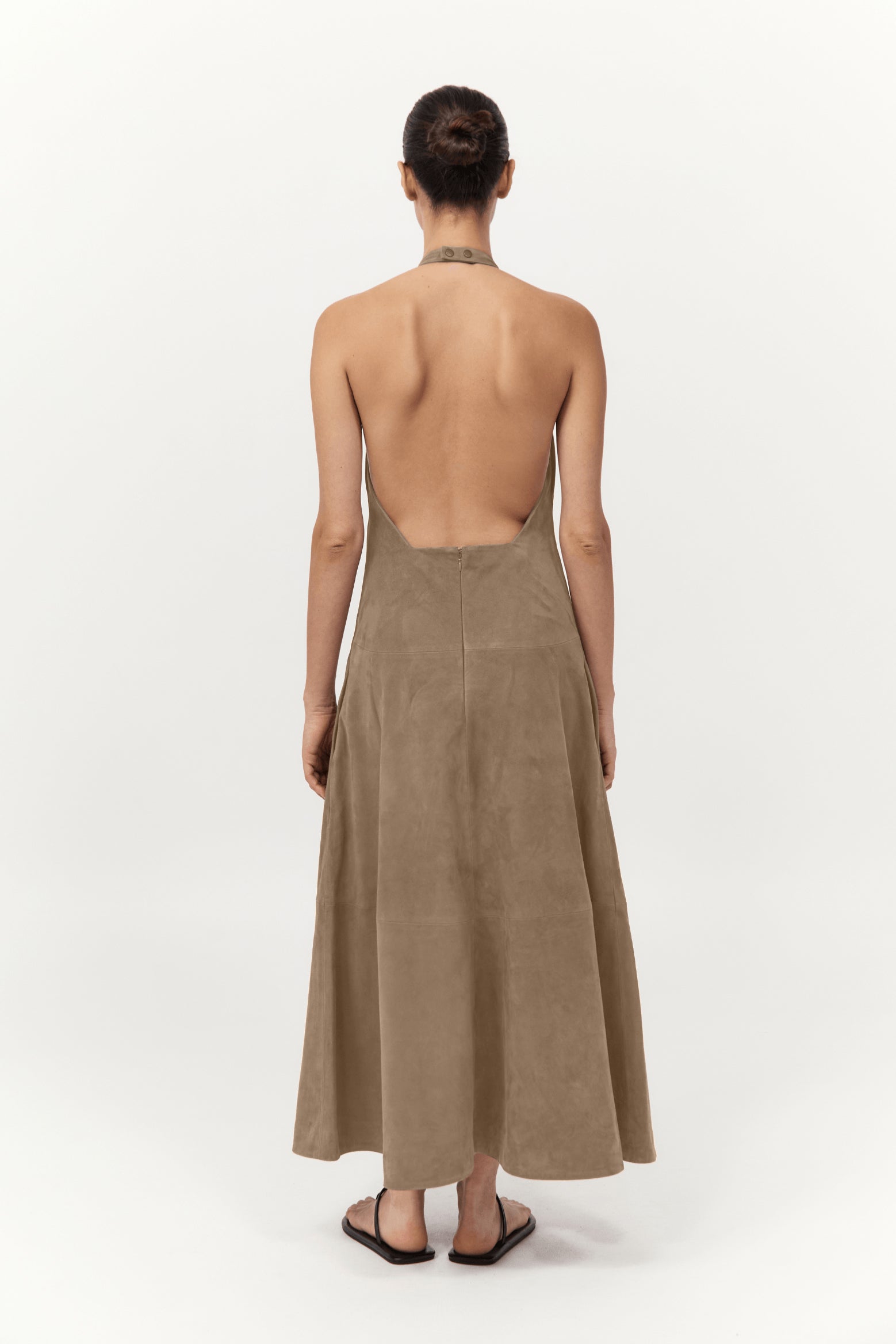 EXCLUSIVE SUEDE HALTER DRESS