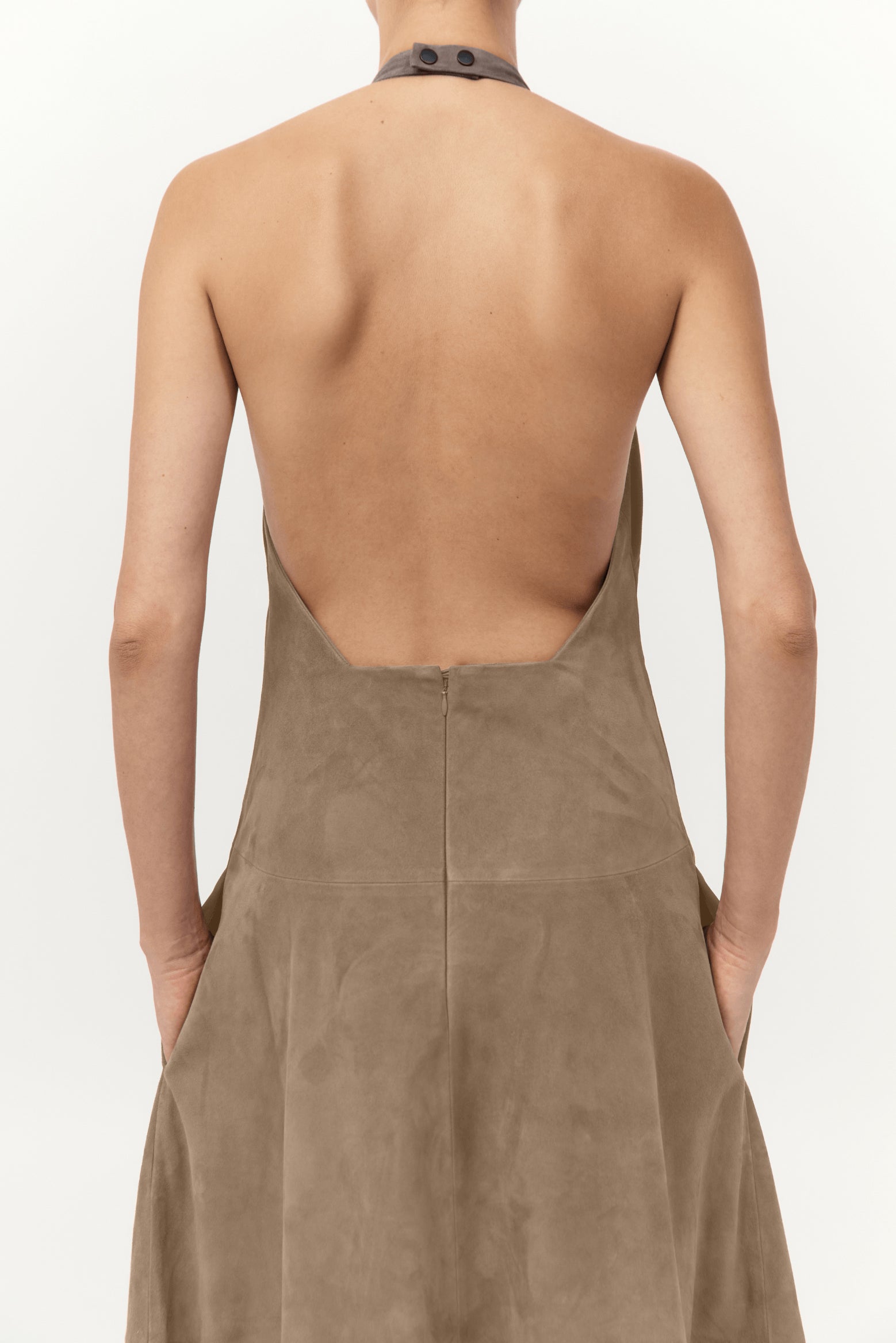 EXCLUSIVE SUEDE HALTER DRESS