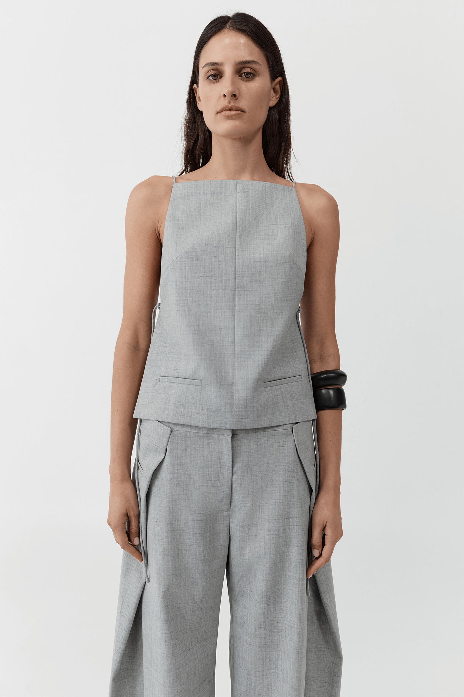 SQUARE SIDE TIE TOP