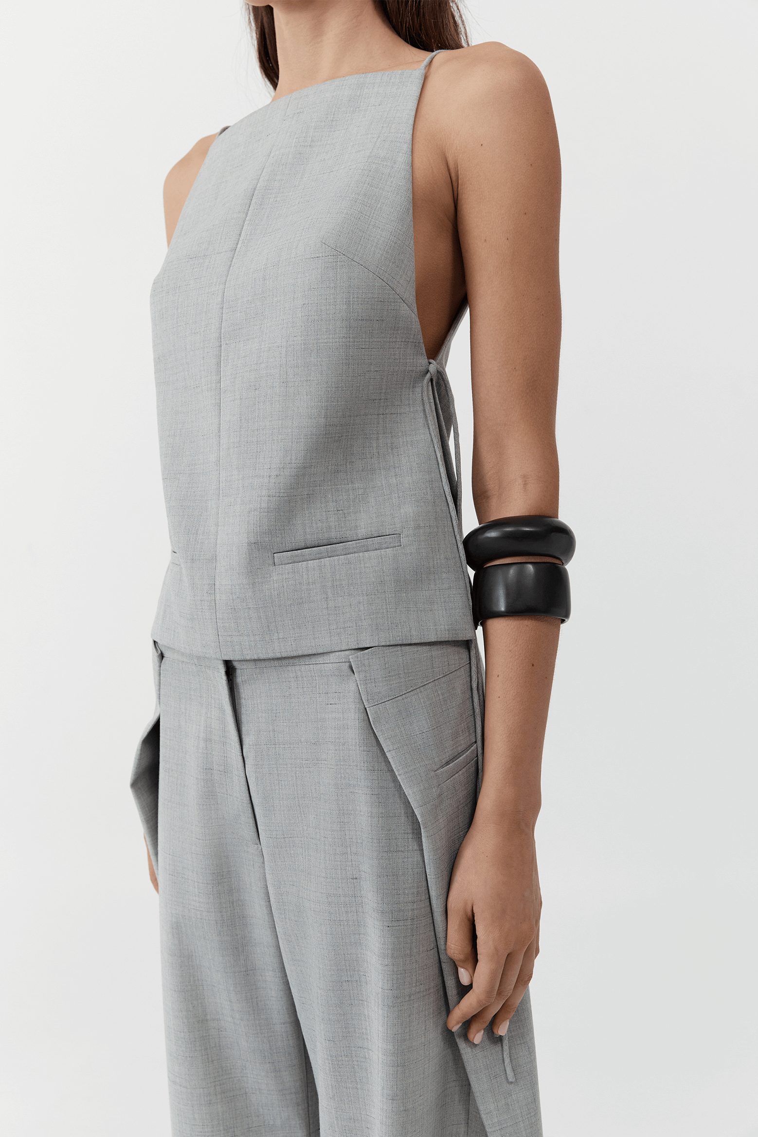 SQUARE SIDE TIE TOP