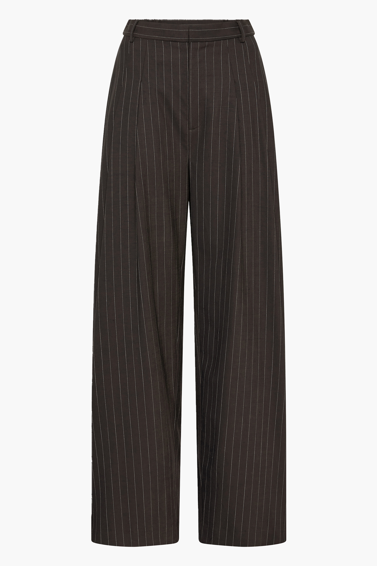 ST.AGNI WOOL PINSTRIPE TAPERED PANTS | THE NEW TREND