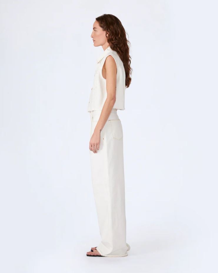 Slvrlake Taylor Wide Pleat Jean in Natural White available at TNT The New Trend Australia.