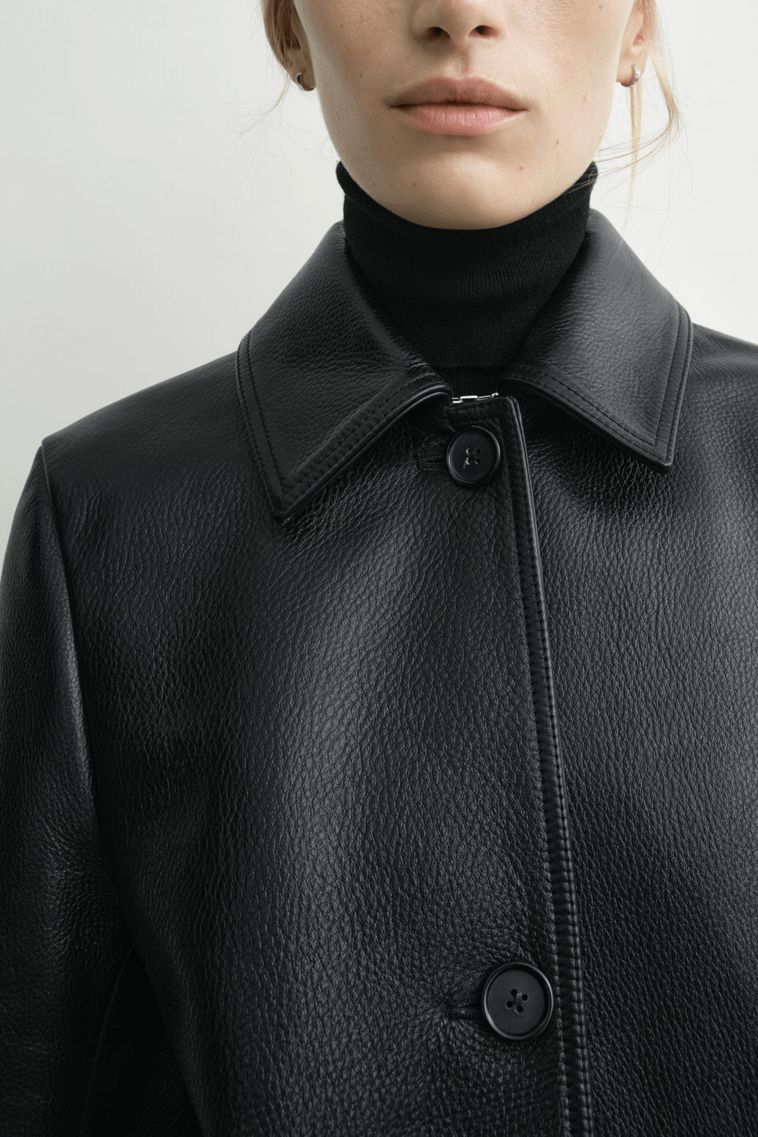 GRAINED LEATHER JACKET