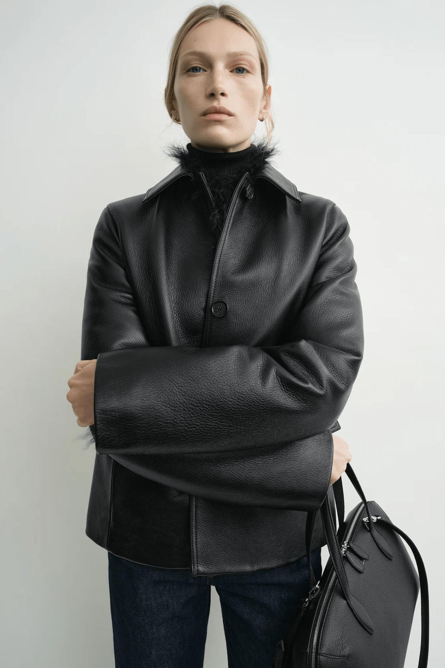 GRAINED LEATHER JACKET