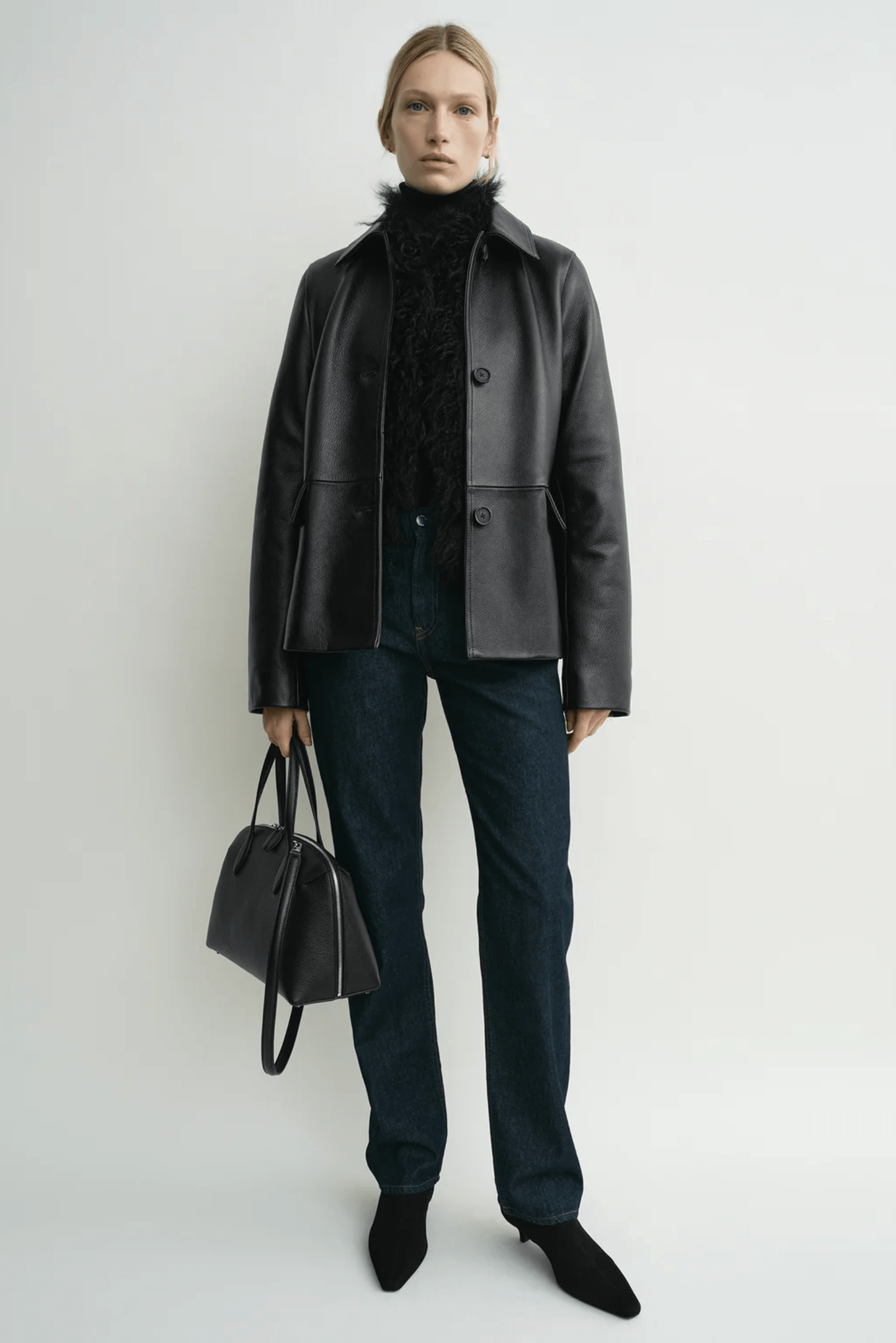 GRAINED LEATHER JACKET