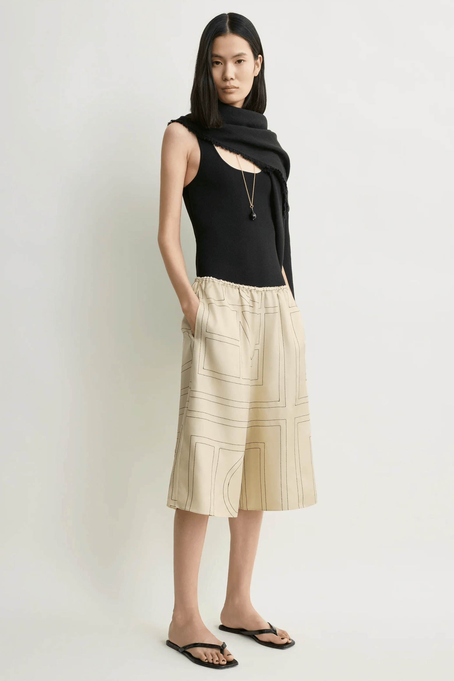 MONOGRAM SILK PJ CULOTTES