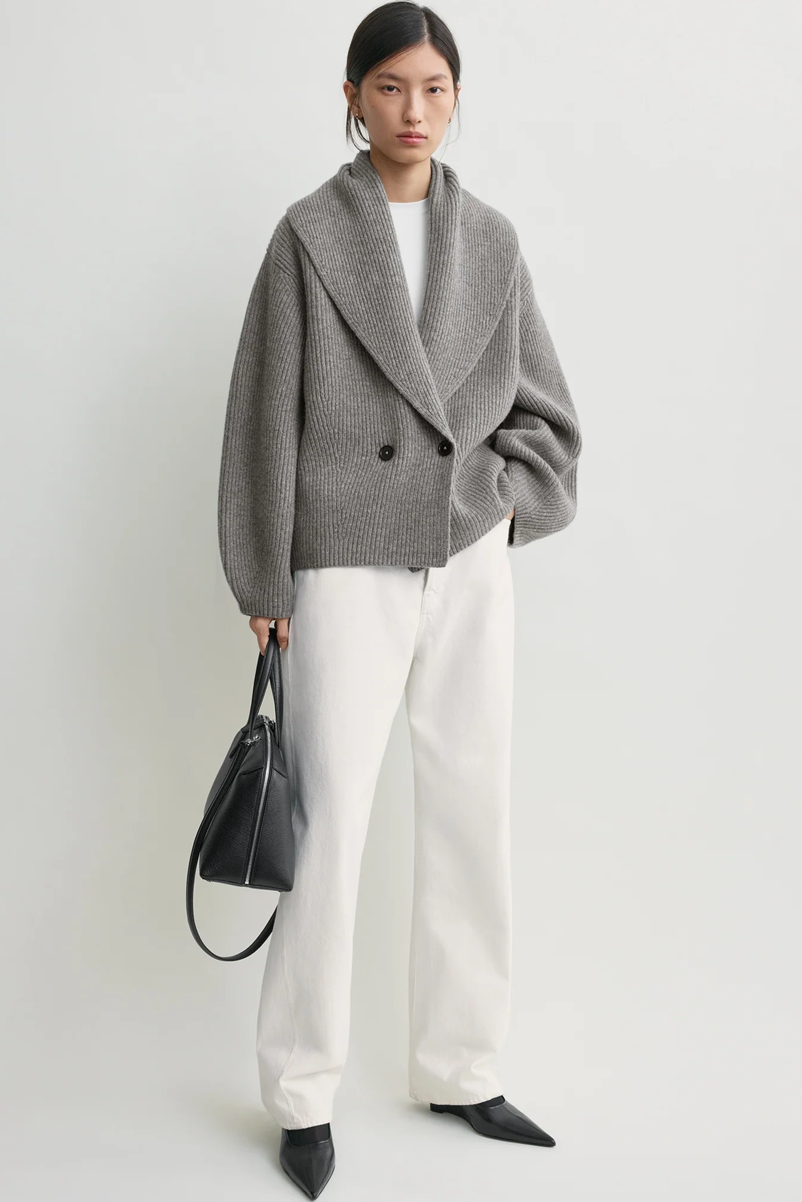 SHAWL-LAPEL CARDIGAN