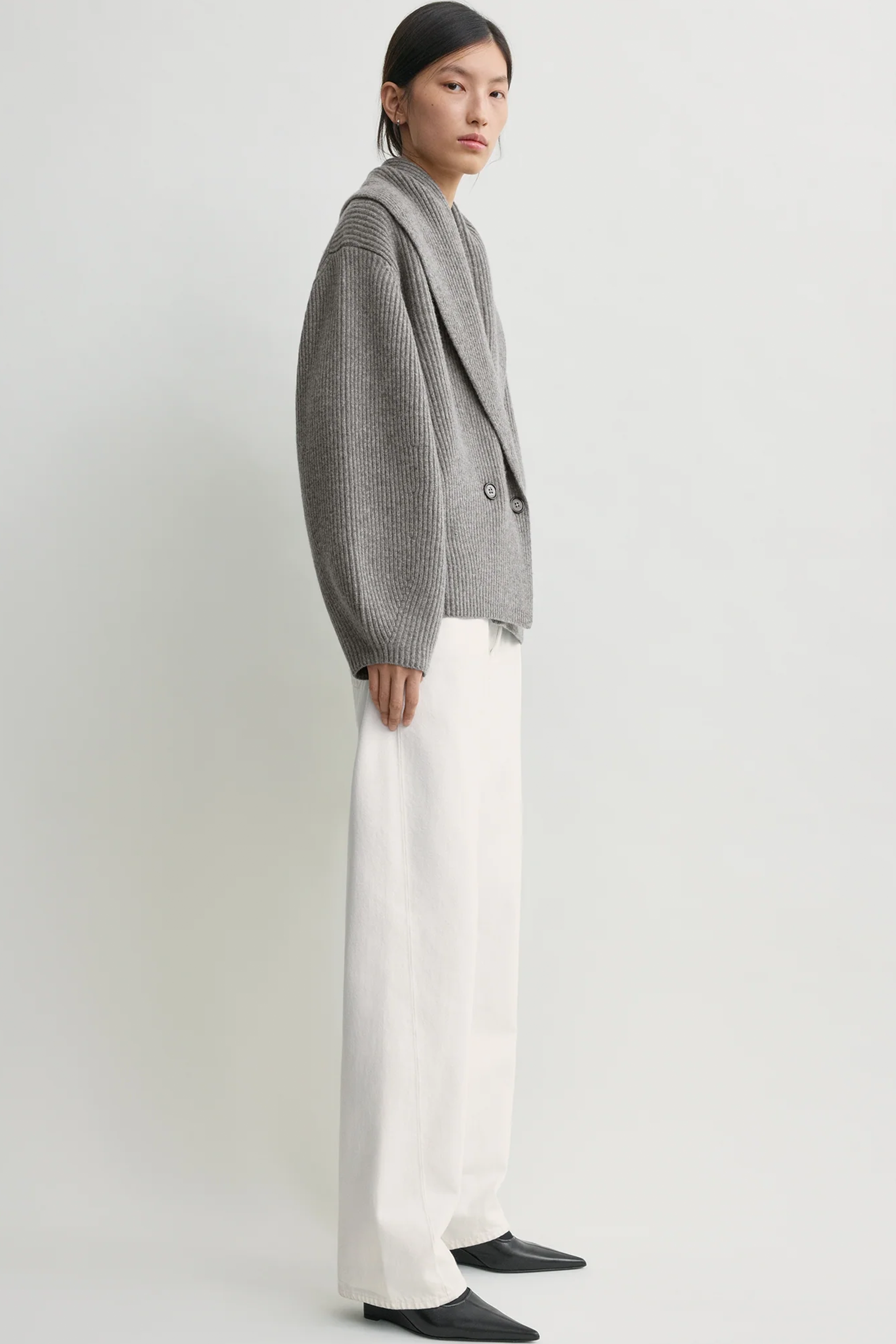 SHAWL-LAPEL CARDIGAN