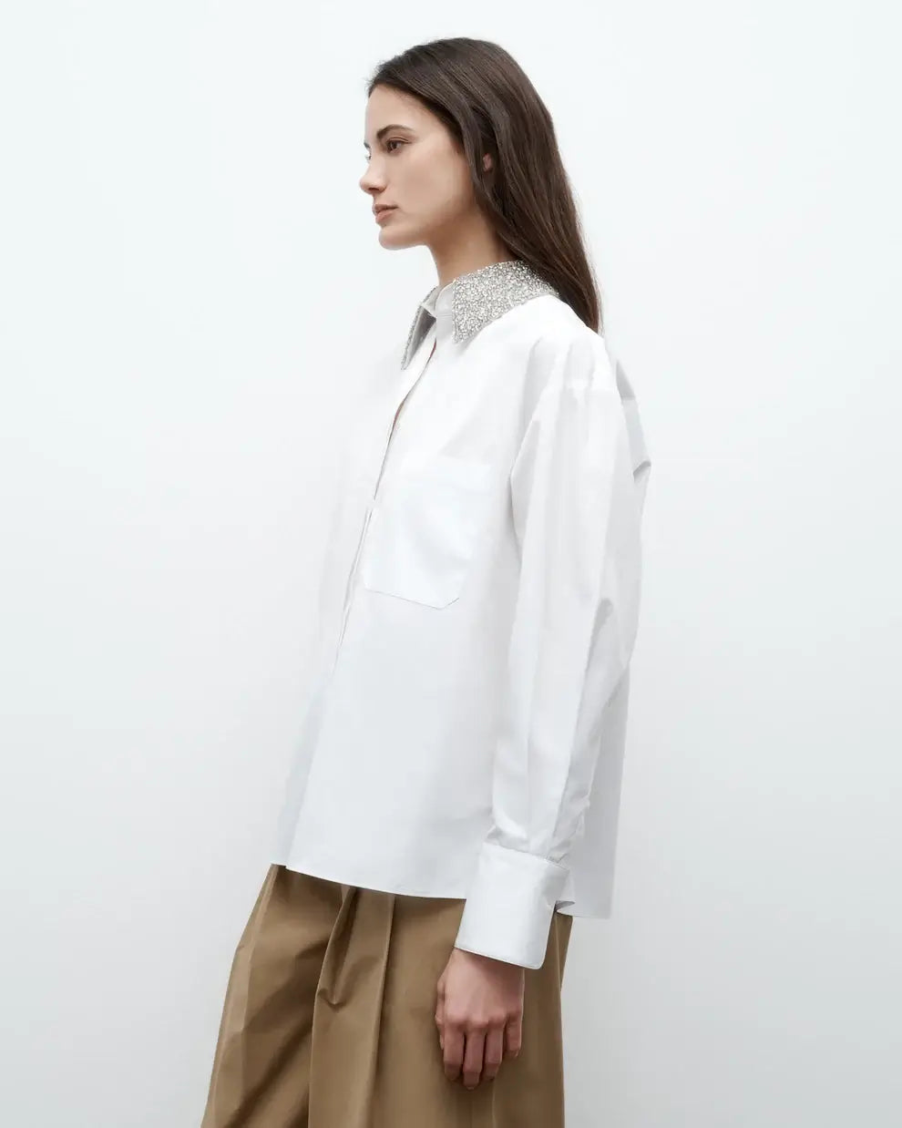 E.B. WITH CRYSTAL COLLAR SHIRT