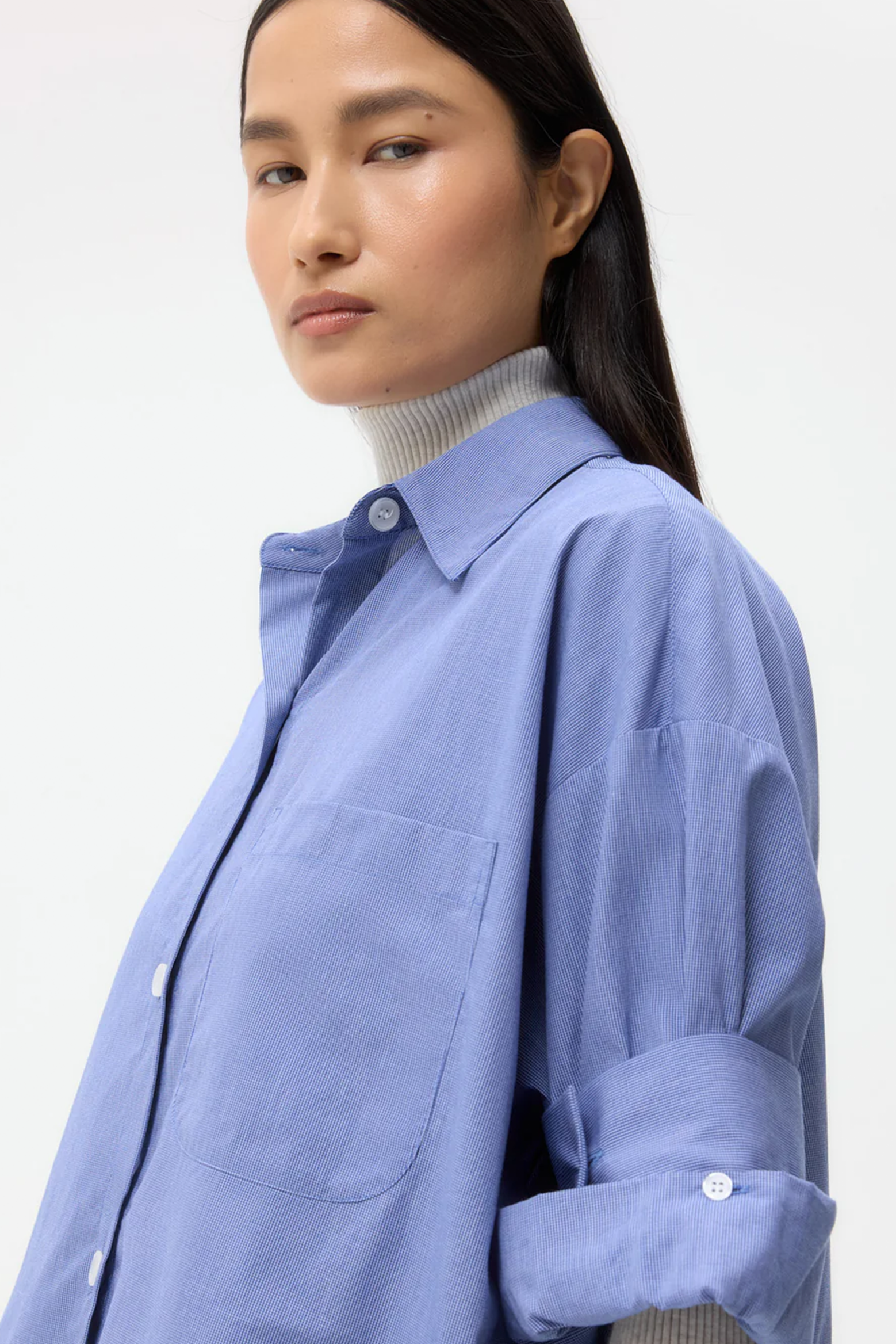 TWP NEXT EX SHIRT IN WHITE/NAVY | THE NEW TREND 